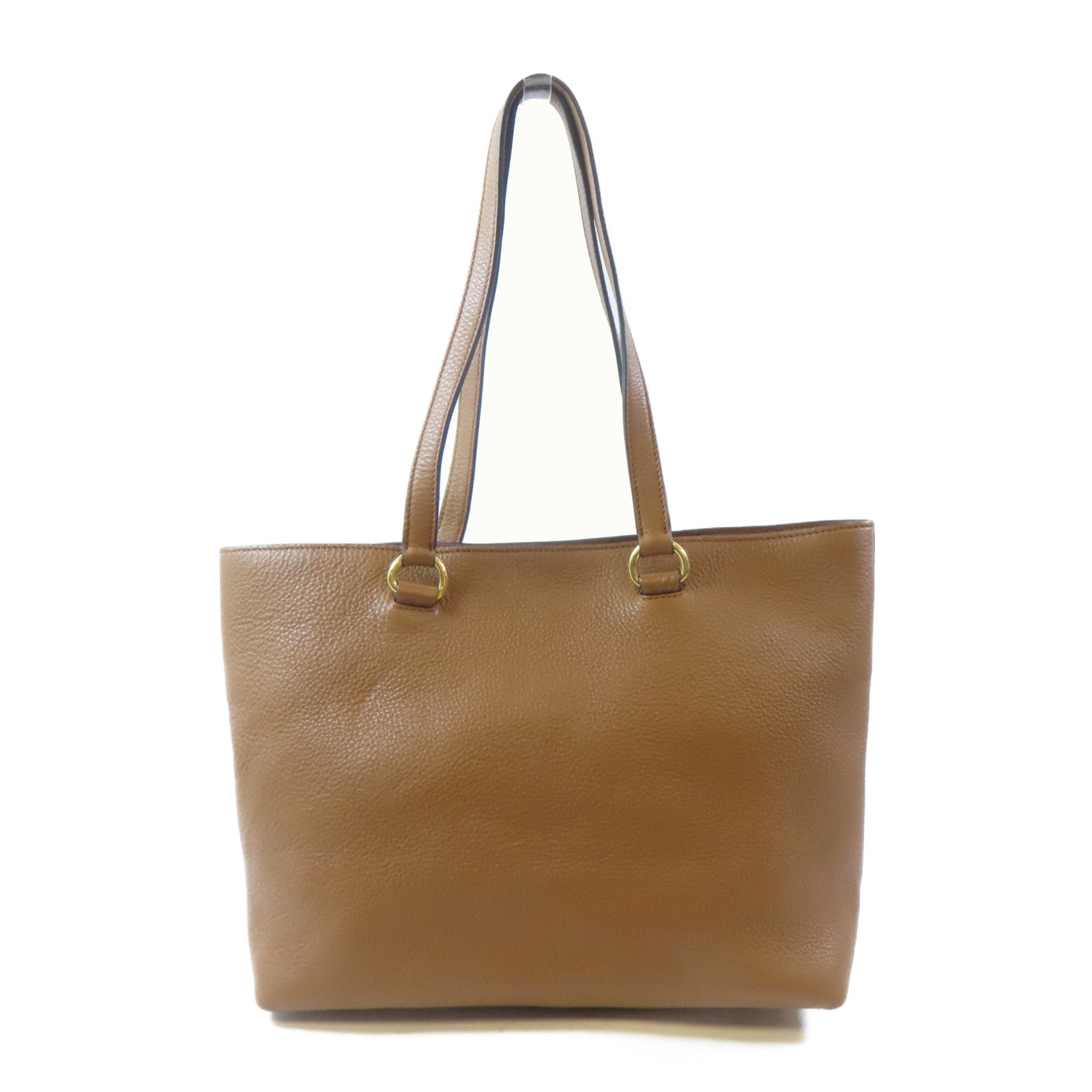 PRADA 牛皮皮革Tote Bag金扣肩背袋啡色