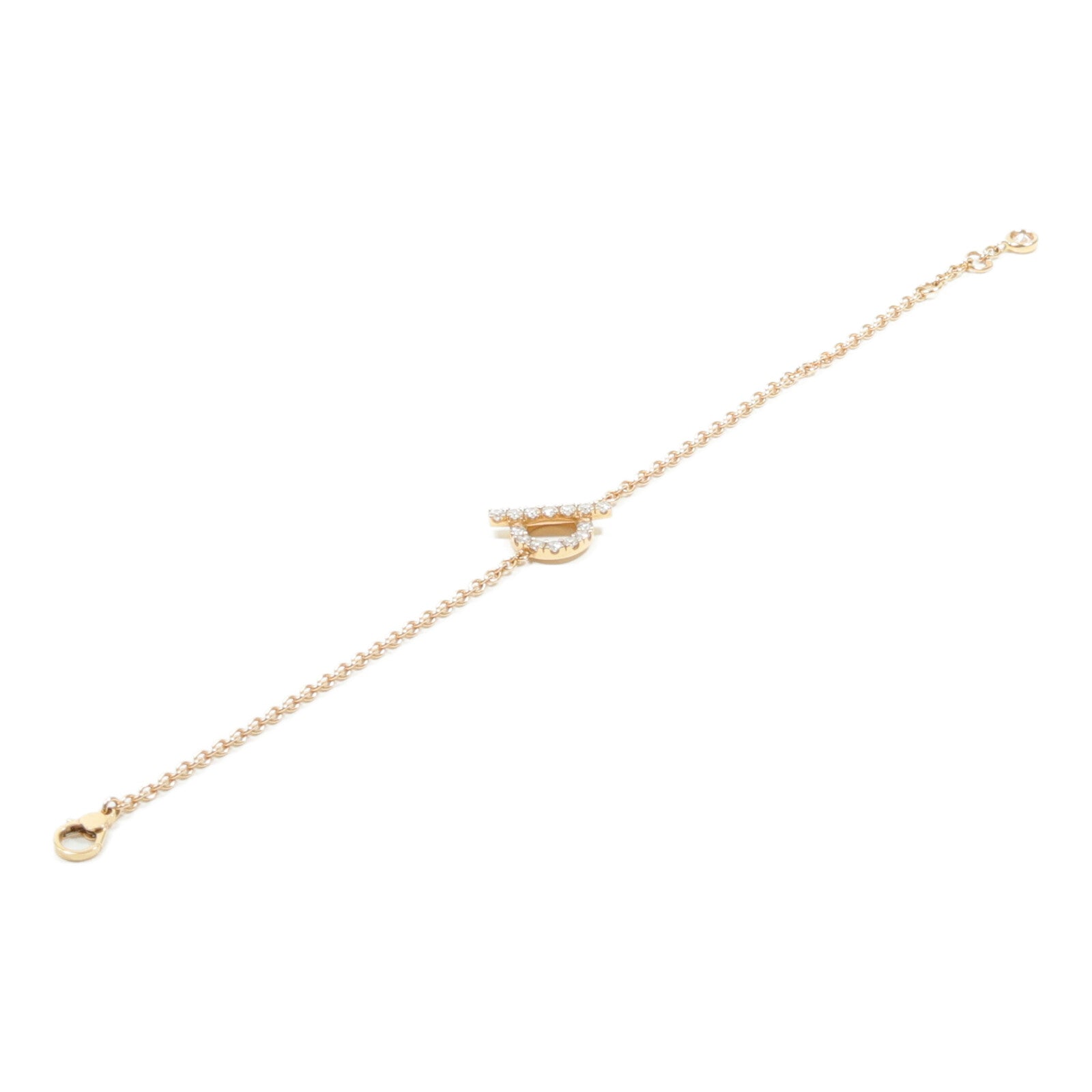 HERMES 18K玫瑰金Finesse Bracelet鑽石手鏈