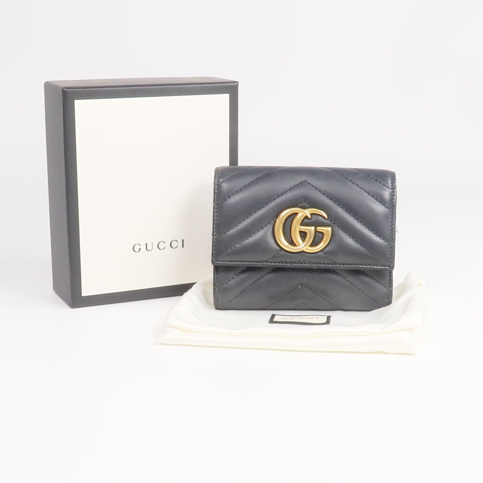 GUCCI 牛皮皮革Wallet金扣錢包