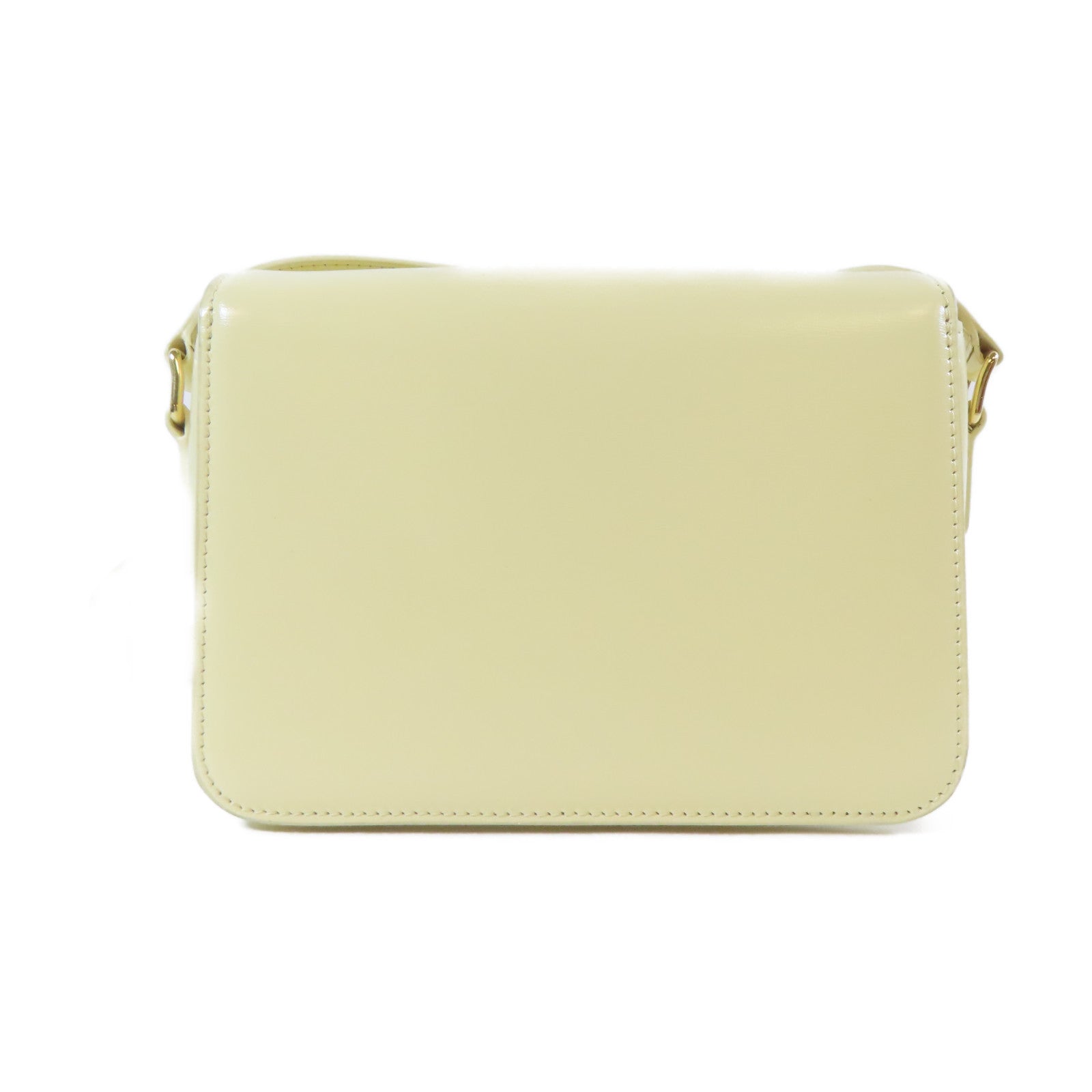 CELINE 牛皮皮革Triomphe Shoulder Bag金扣肩背袋白色