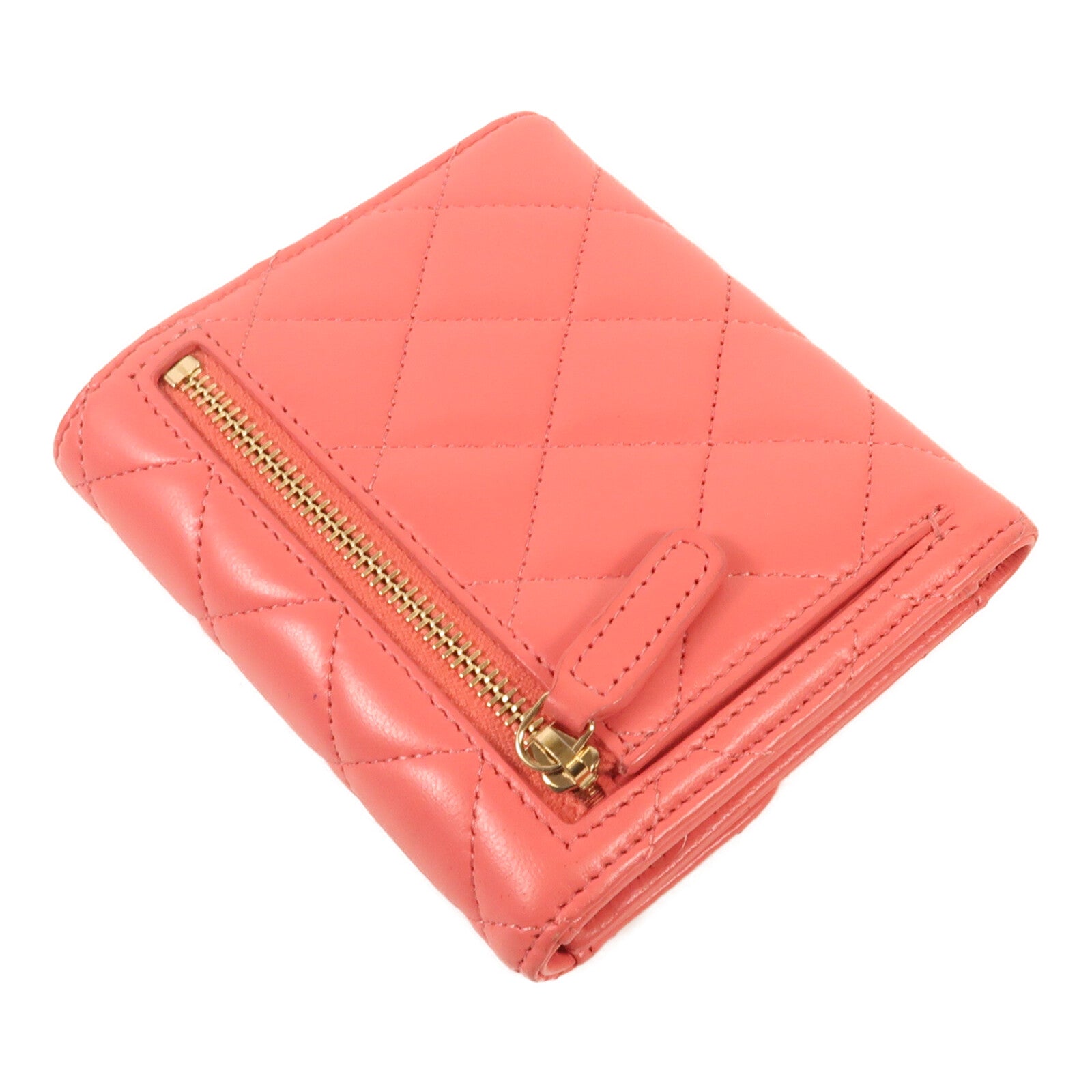 CHANEL 牛皮皮革Wallet金扣錢包