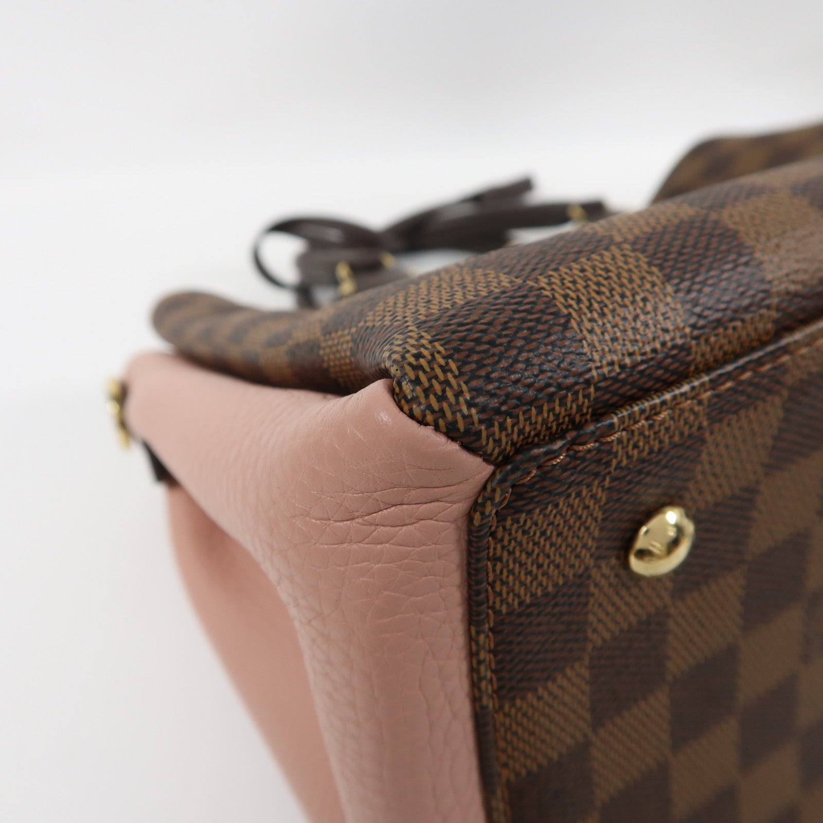 LOUIS VUITTON Damier Ebene Normandy金扣手挽肩背兩用袋啡色/粉紅色