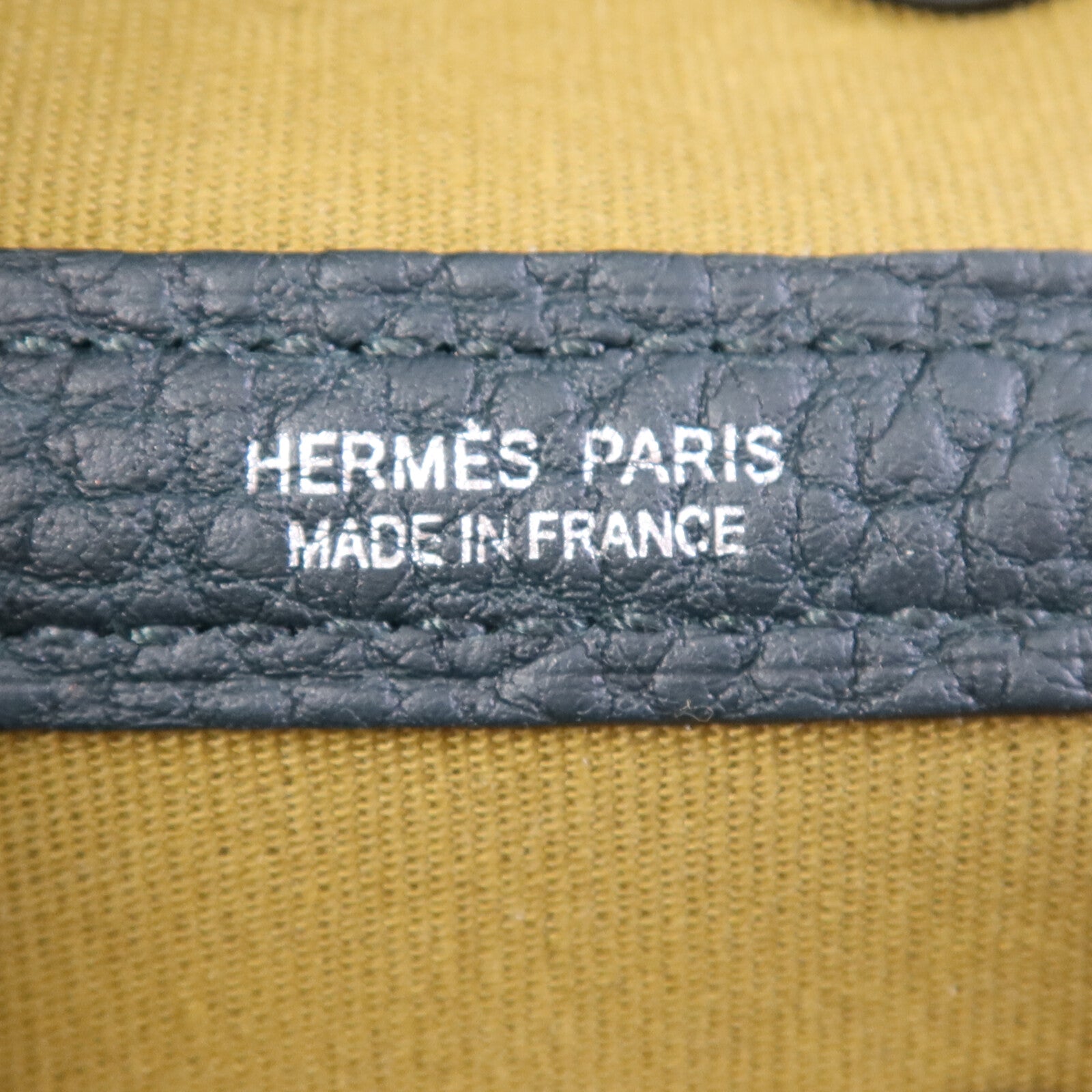 HERMES 帆布Garden Party TPM銀扣手挽袋Vert Cypres/Vert Olive