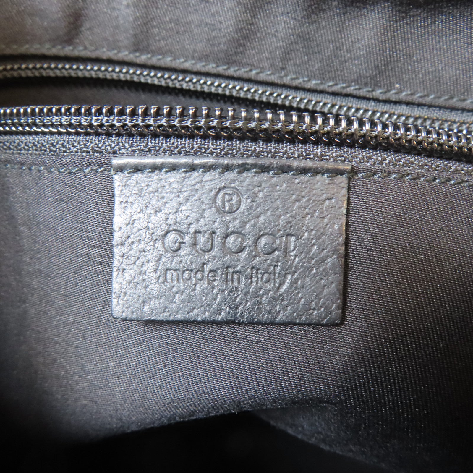 GUCCI 帆布Shoulder Bag銀扣肩背袋深藍色