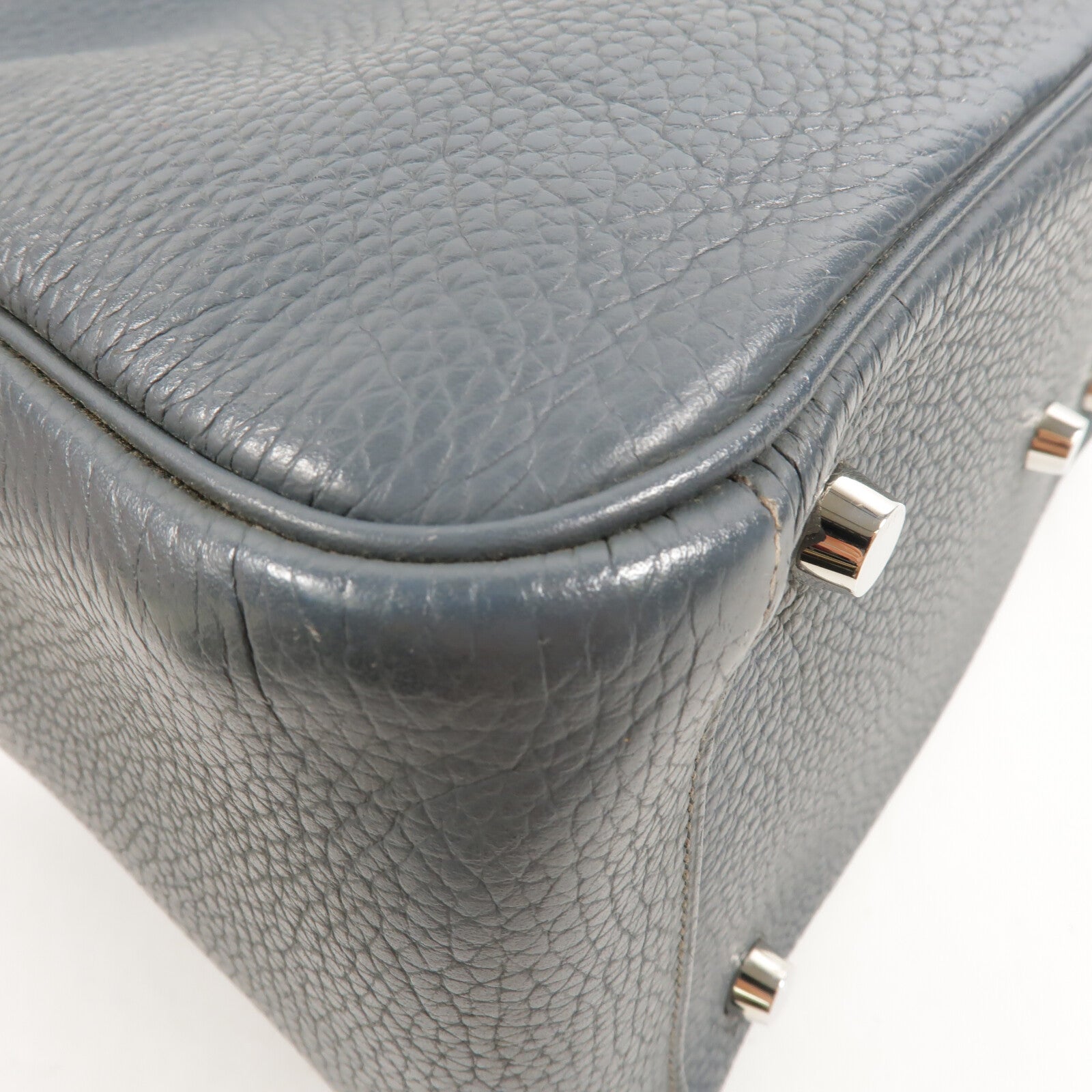 HERMES Clemence皮革Lindy 26手挽肩背兩用袋Bleu Orage
