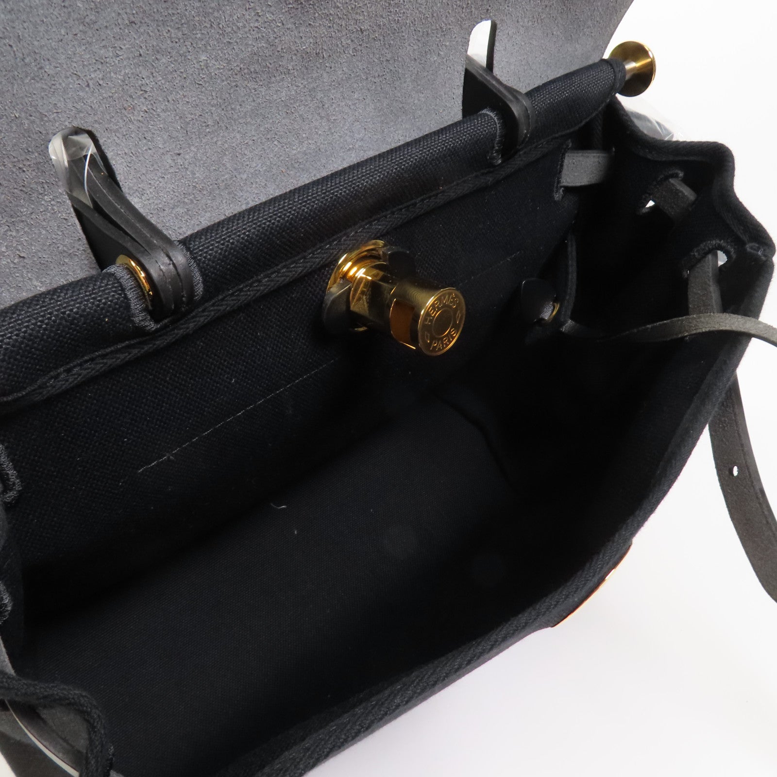 HERMES 帆布Herbag Zip 31手挽肩背兩用袋Noir