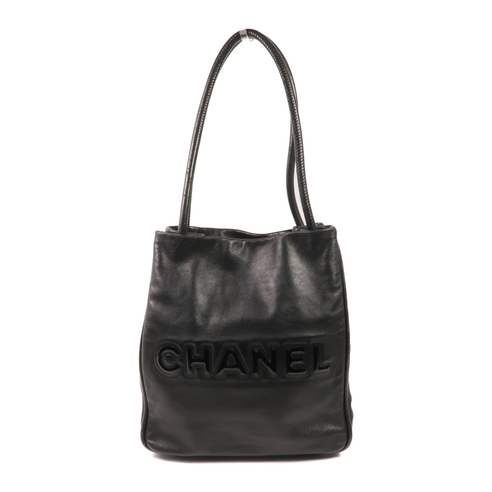 CHANEL 牛皮皮革Shoulder Bag銀扣肩背袋