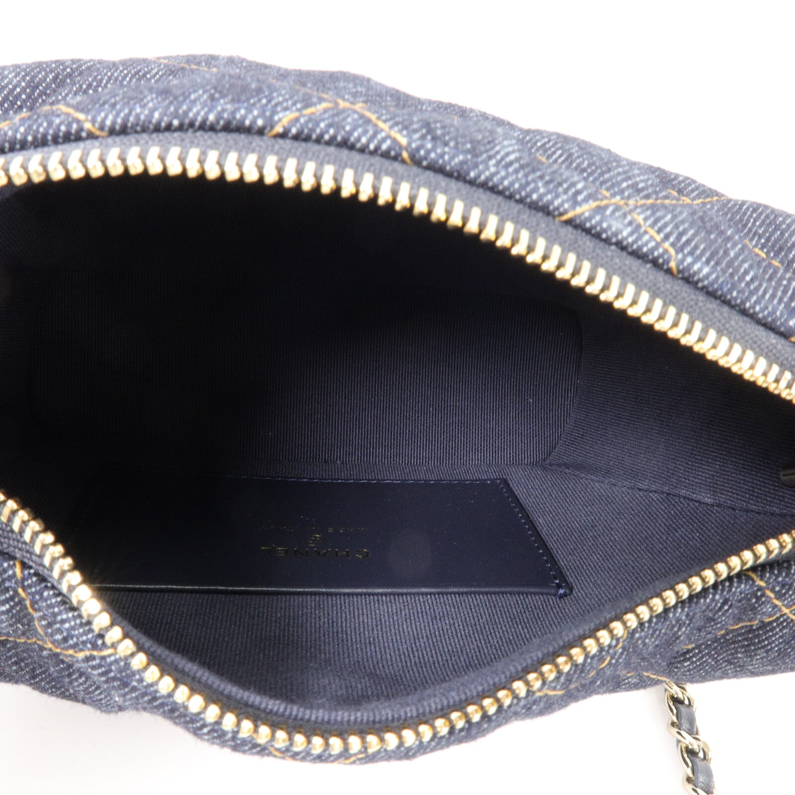 CHANEL 牛仔布Hobo Bag鏈帶手挽肩背兩用袋