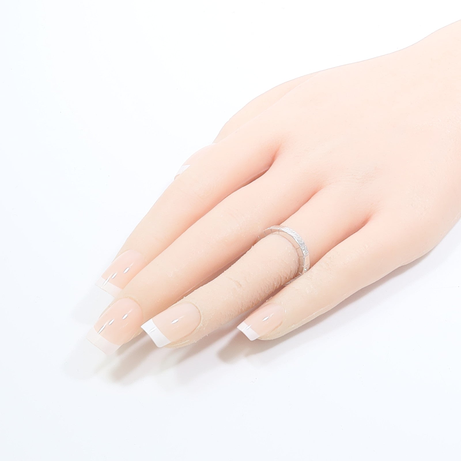CARTIER 18K白金Lanieres Ring Half Diamond鑽石戒指