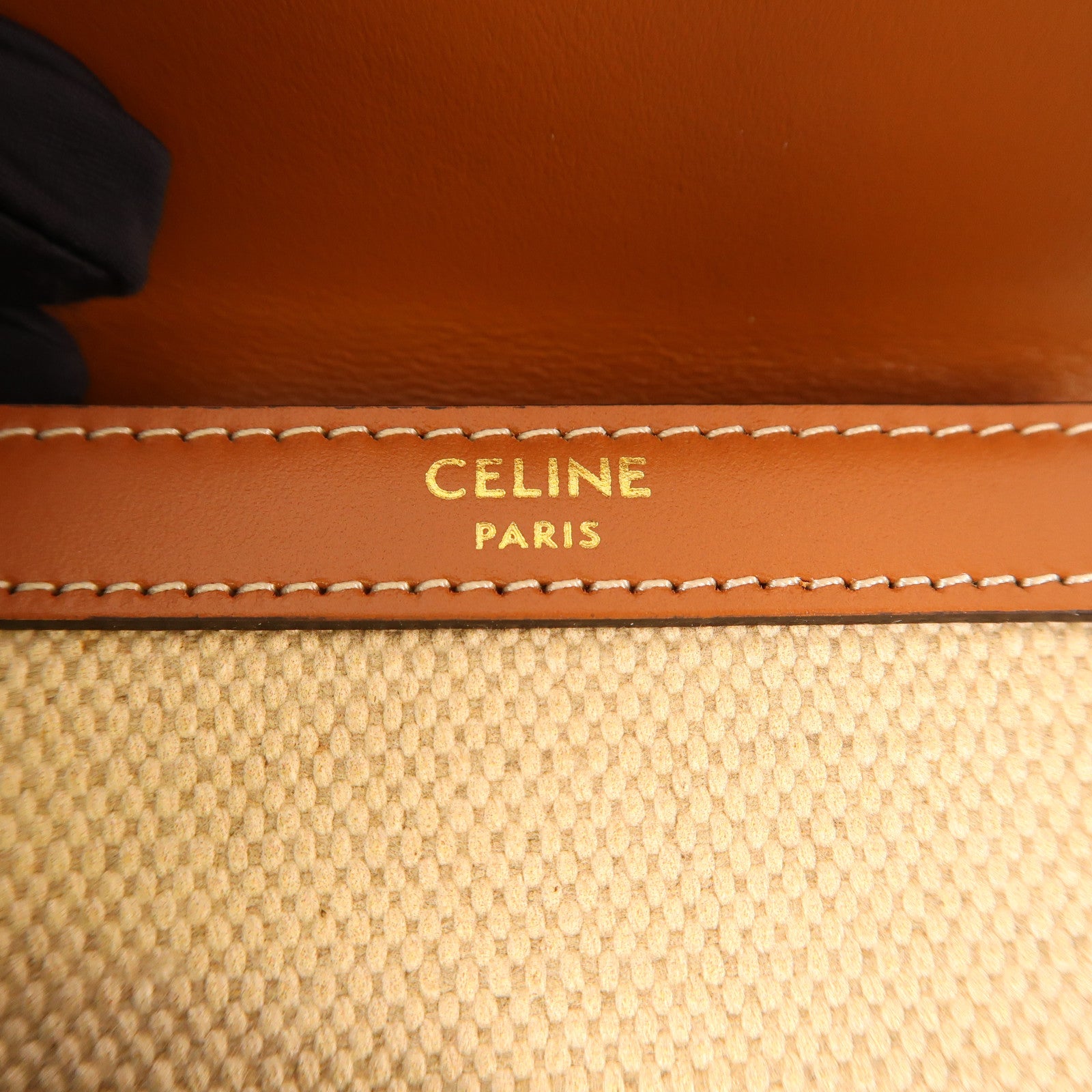 CELINE 皮革/帆布Triomphe Wallet金扣錢包