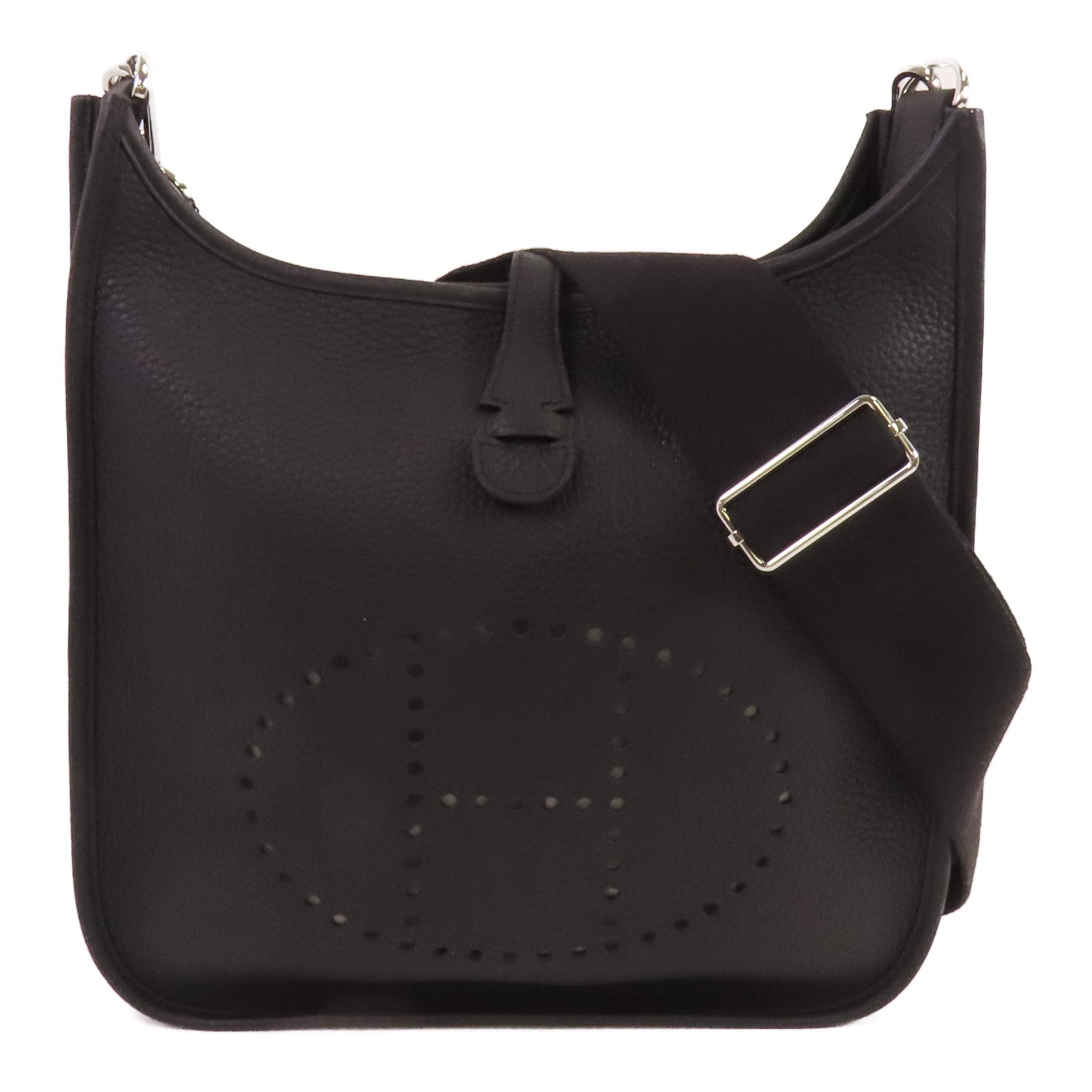 HERMES Clemence皮革Evelyne PM銀扣肩背袋