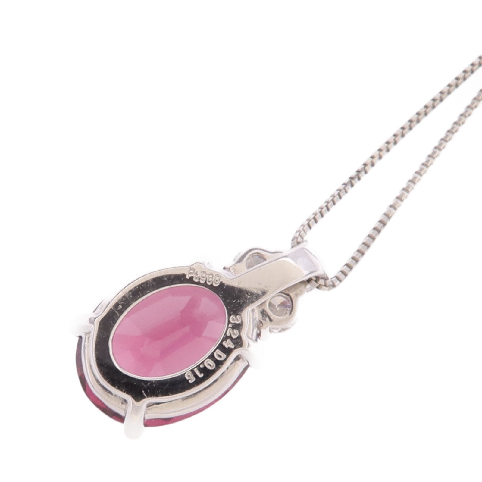 JEWELRY PT900/PT850鉑金Red Garnet Diamond Necklace紅石榴石/鑽石項鍊