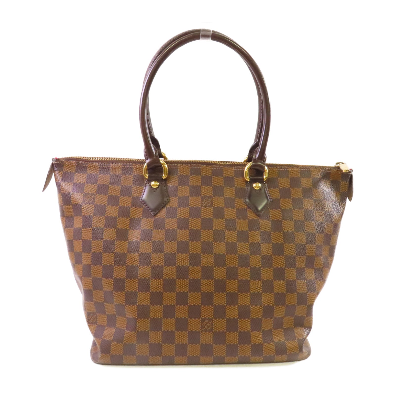 LOUIS VUITTON 【激減優惠】Damier Ebene Saleya PM Shoulder Bag金扣肩背袋啡色