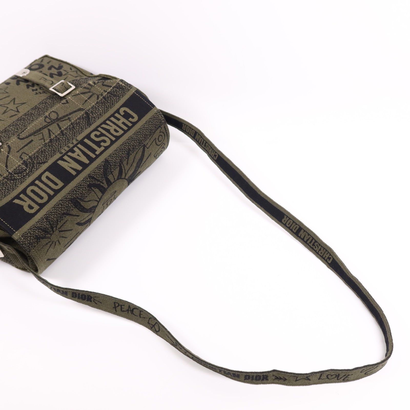 Dior 帆布Dior Camp銀扣肩背袋