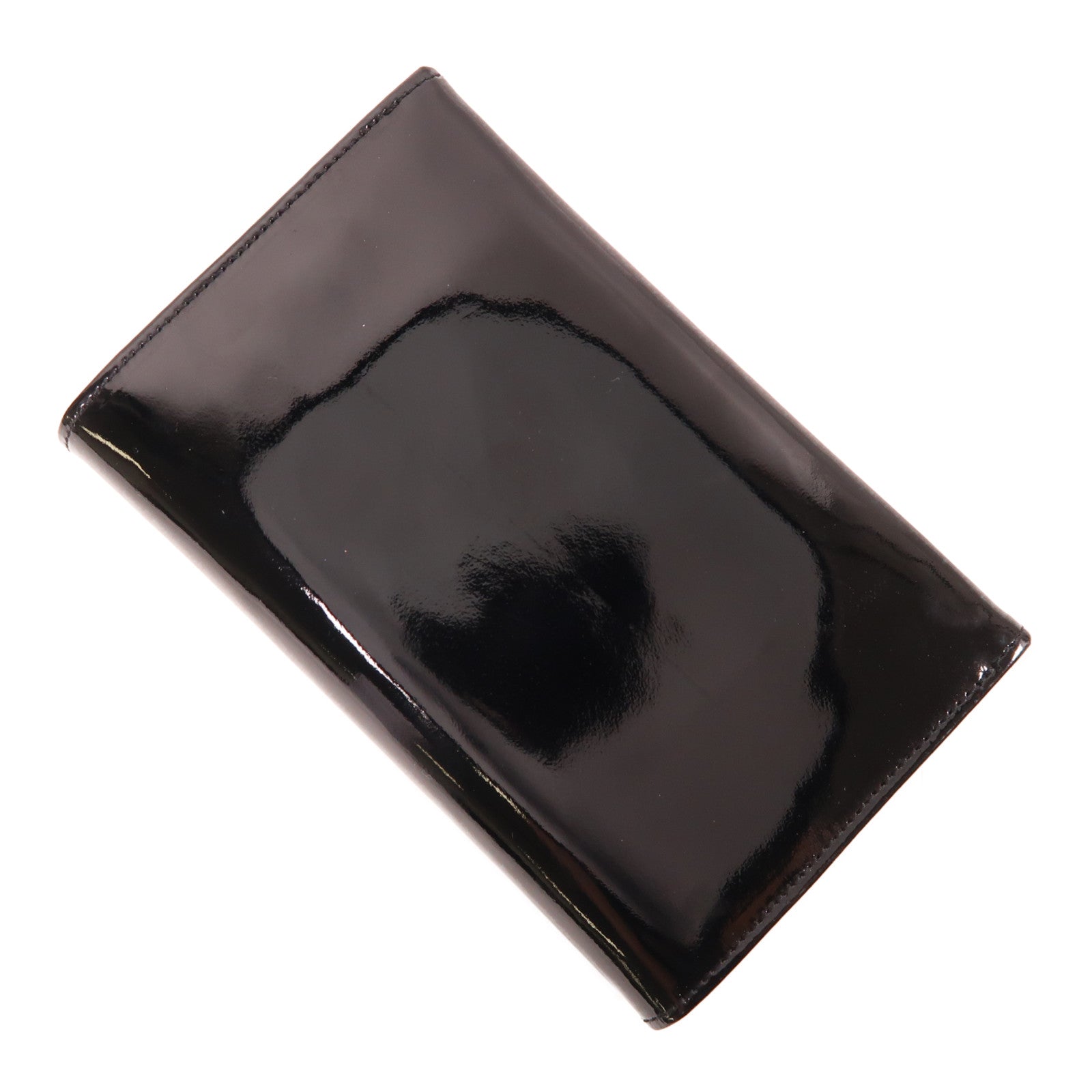 CHANEL 漆皮皮革Wallet銀扣錢包