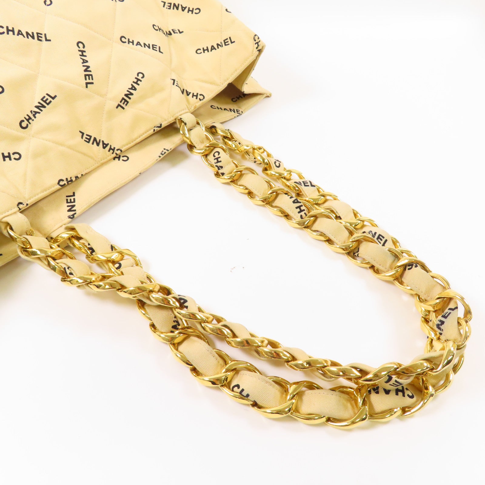 CHANEL 【激減優惠】帆布Vintage Tote Bag金扣鏈帶手挽袋