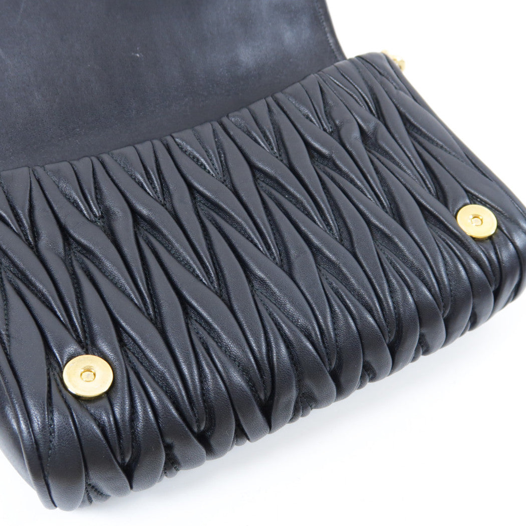 Miu Miu 羊皮皮革Shoulder Bag金扣肩背袋黑色