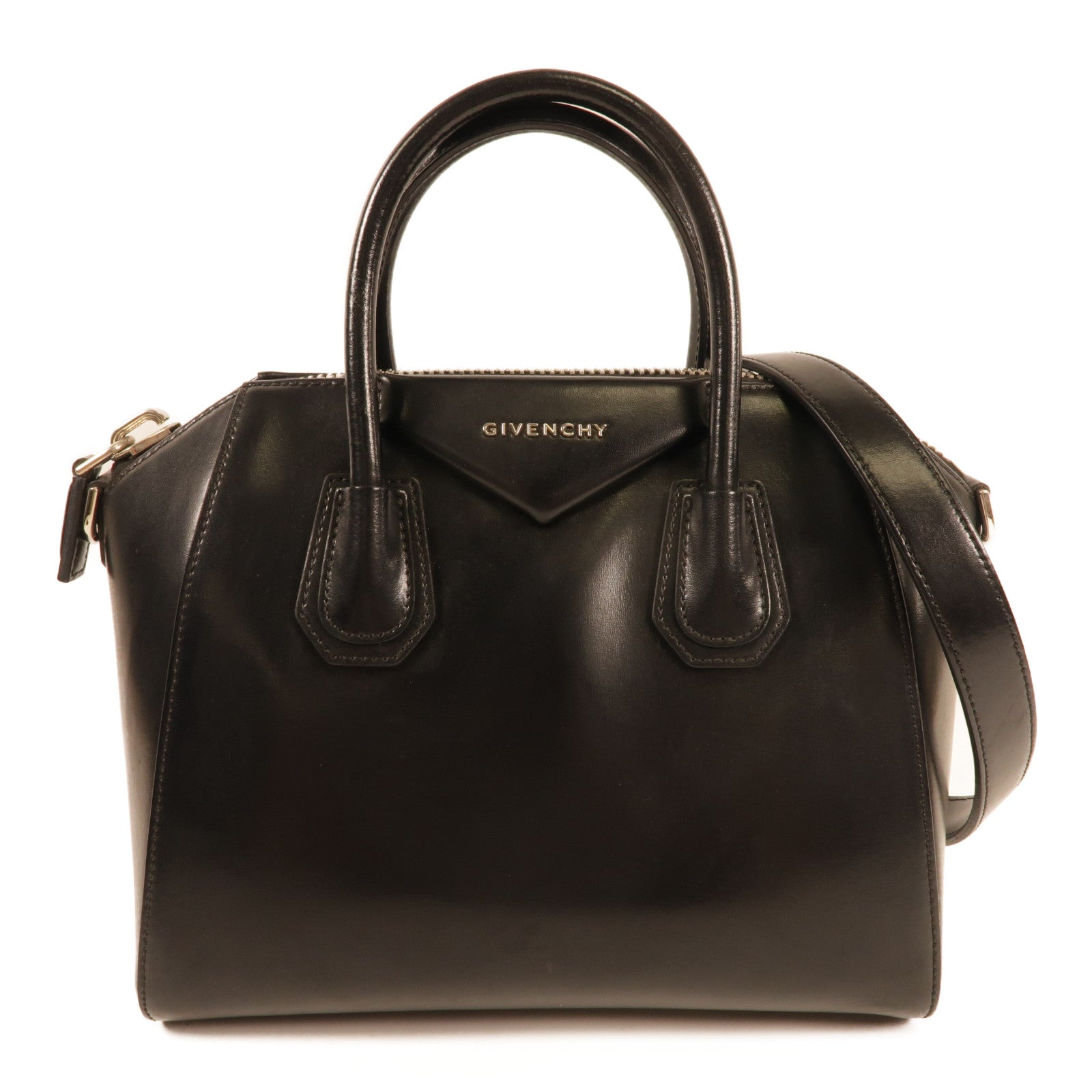 GIVENCHY 牛皮皮革Antigona bag銀扣手挽肩背兩用袋