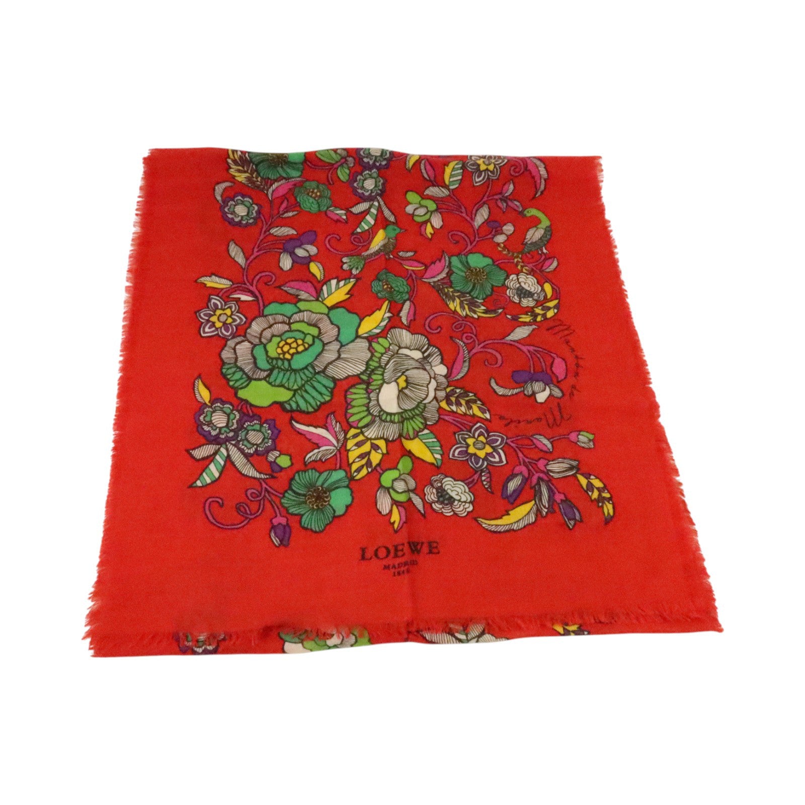 LOEWE 羊絨/絲質/羊毛Scarf 45X190cm絲巾