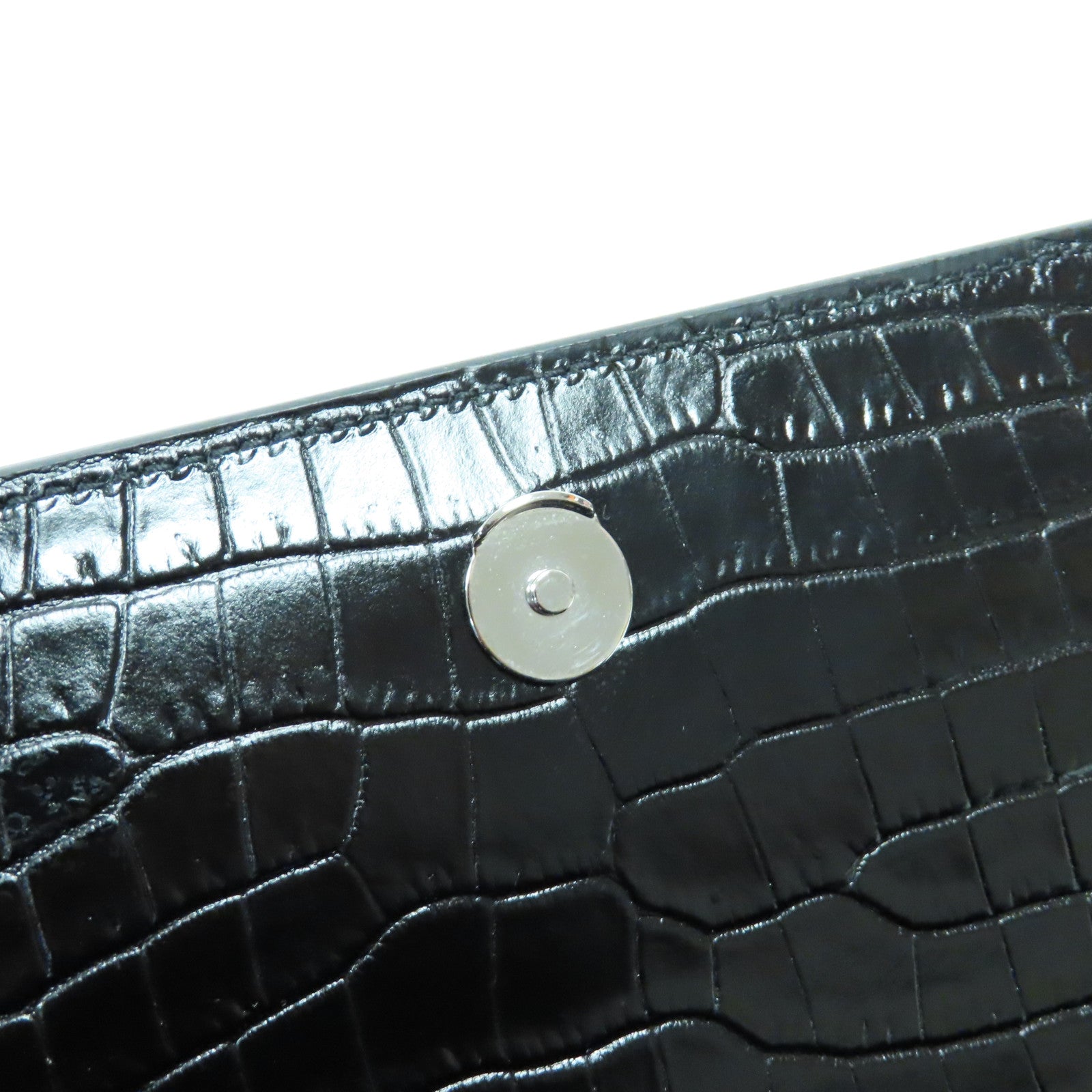 SAINT LAURENT 牛皮皮革Chain Shoulder Bag銀扣鏈帶肩背袋黑色