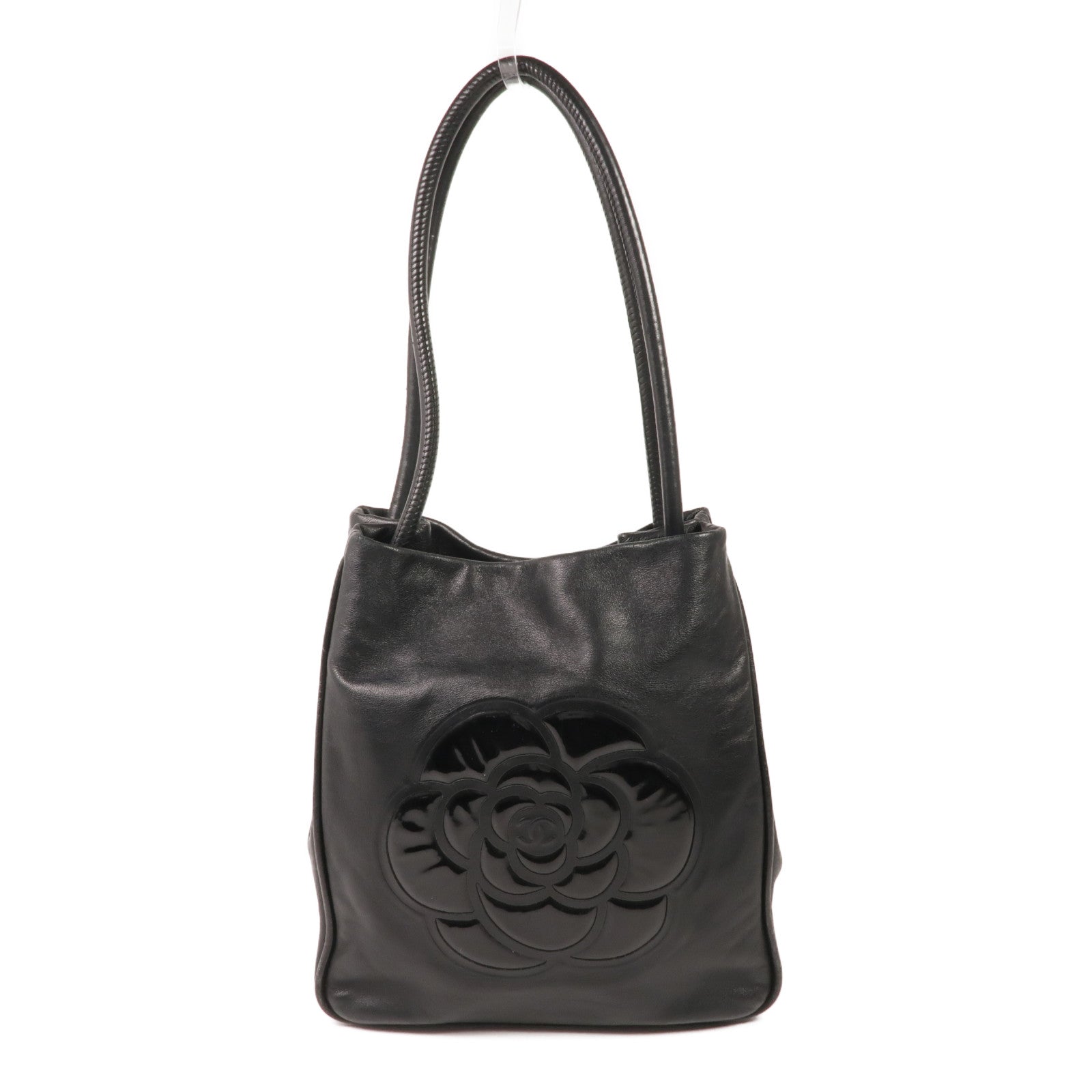 CHANEL 牛皮皮革Shoulder Bag銀扣肩背袋