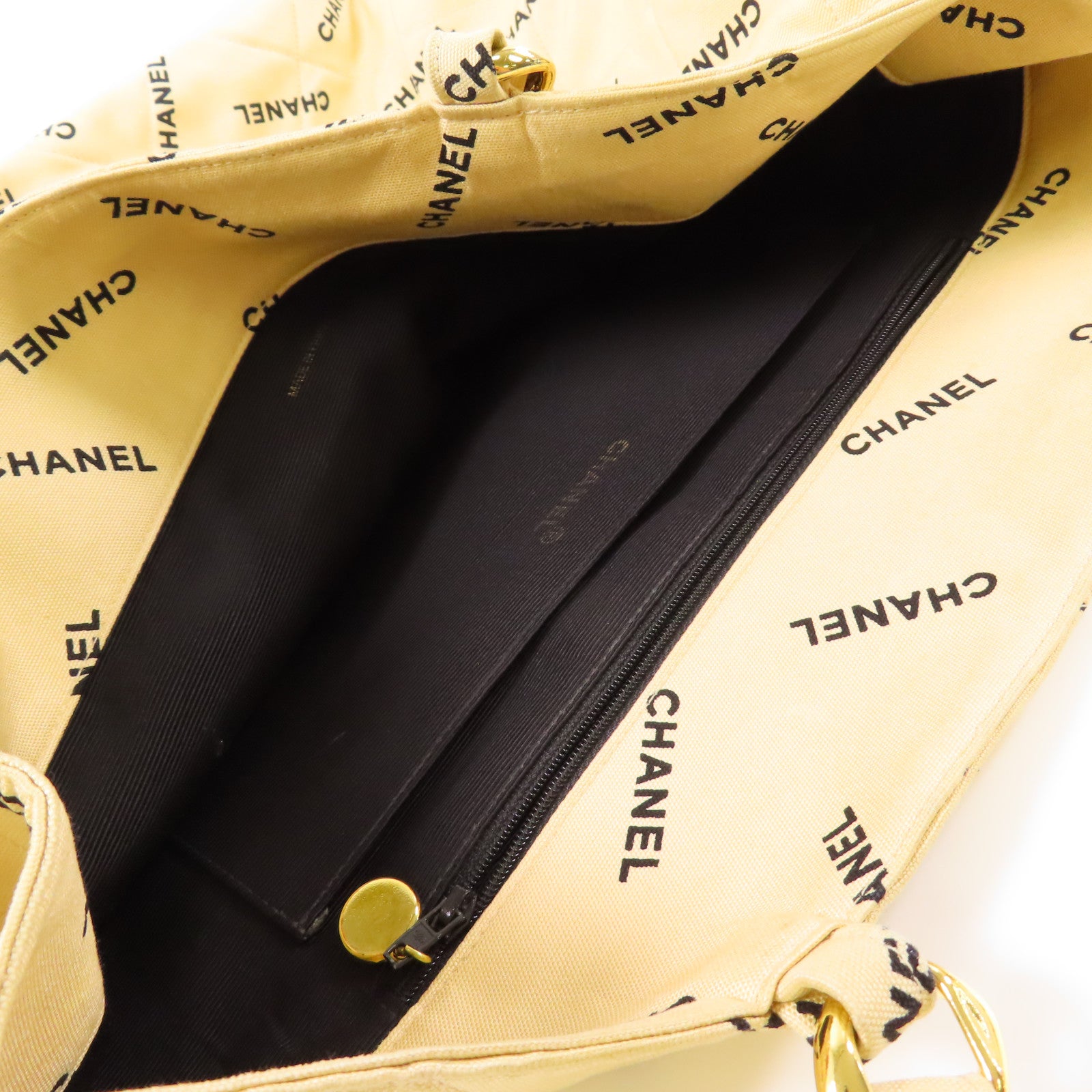 CHANEL 帆布Vintage Tote Bag金扣鏈帶手挽袋