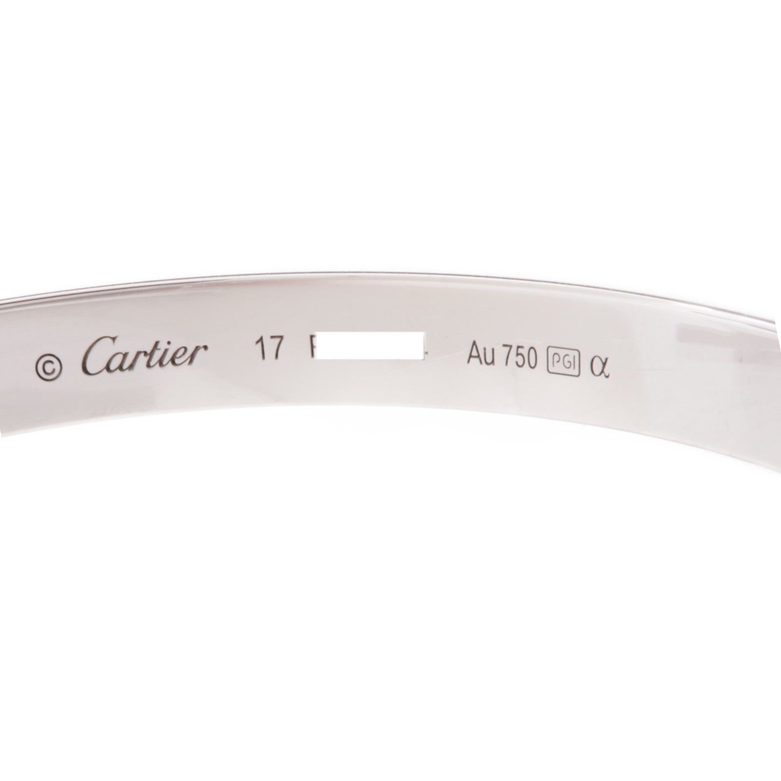CARTIER 【激減優惠】18K白金Love Diamond Bracelet鑽石手鐲Cariter#17