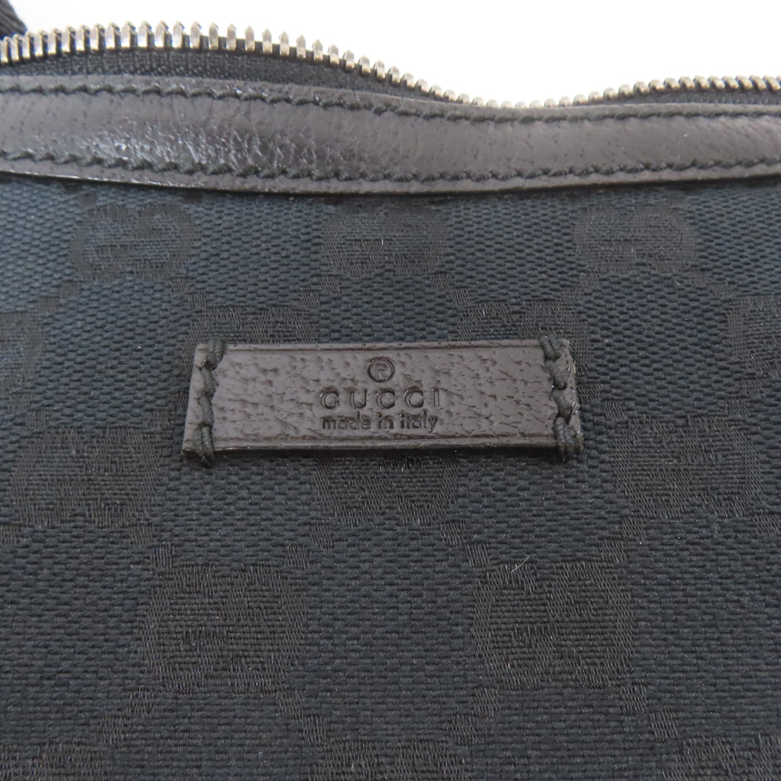 GUCCI 帆布Shoulder Bag銀扣肩背袋深藍色