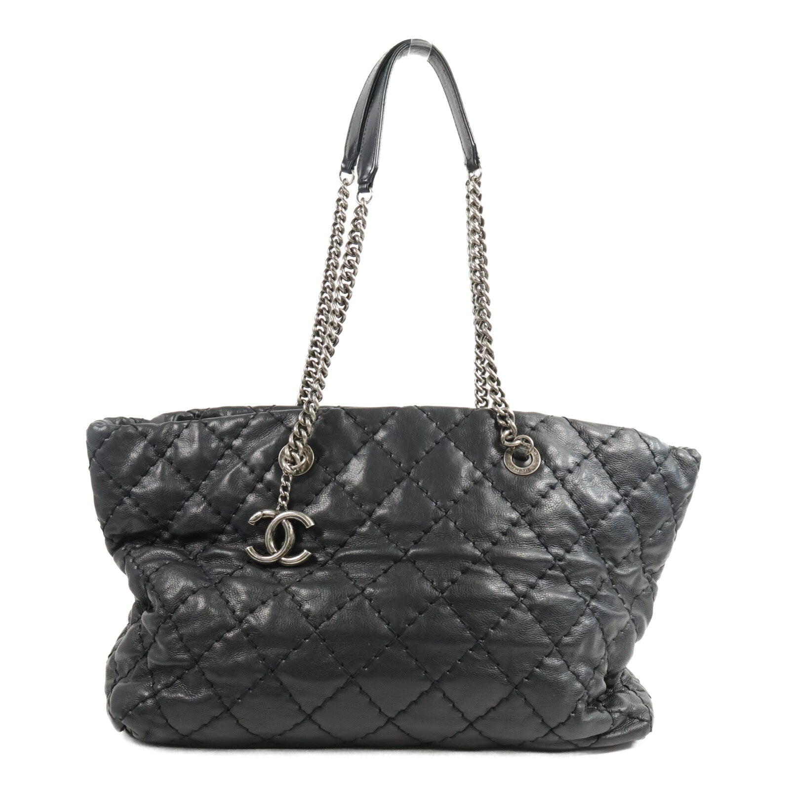 CHANEL 牛皮皮革Tote Bag鏈帶肩背袋