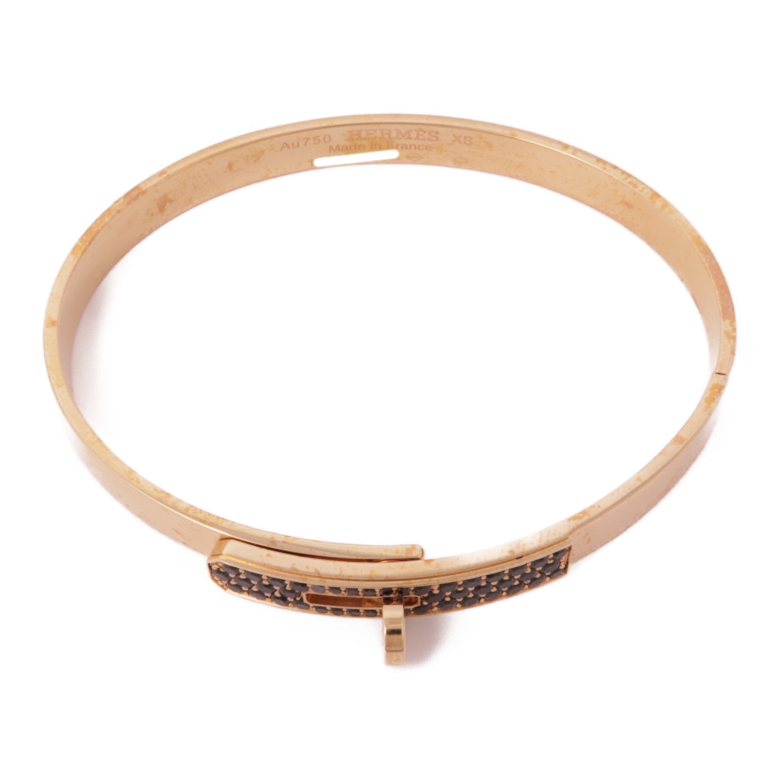 HERMES 【激減優惠】18K玫瑰金Kelly Bracelet手鐲#XS