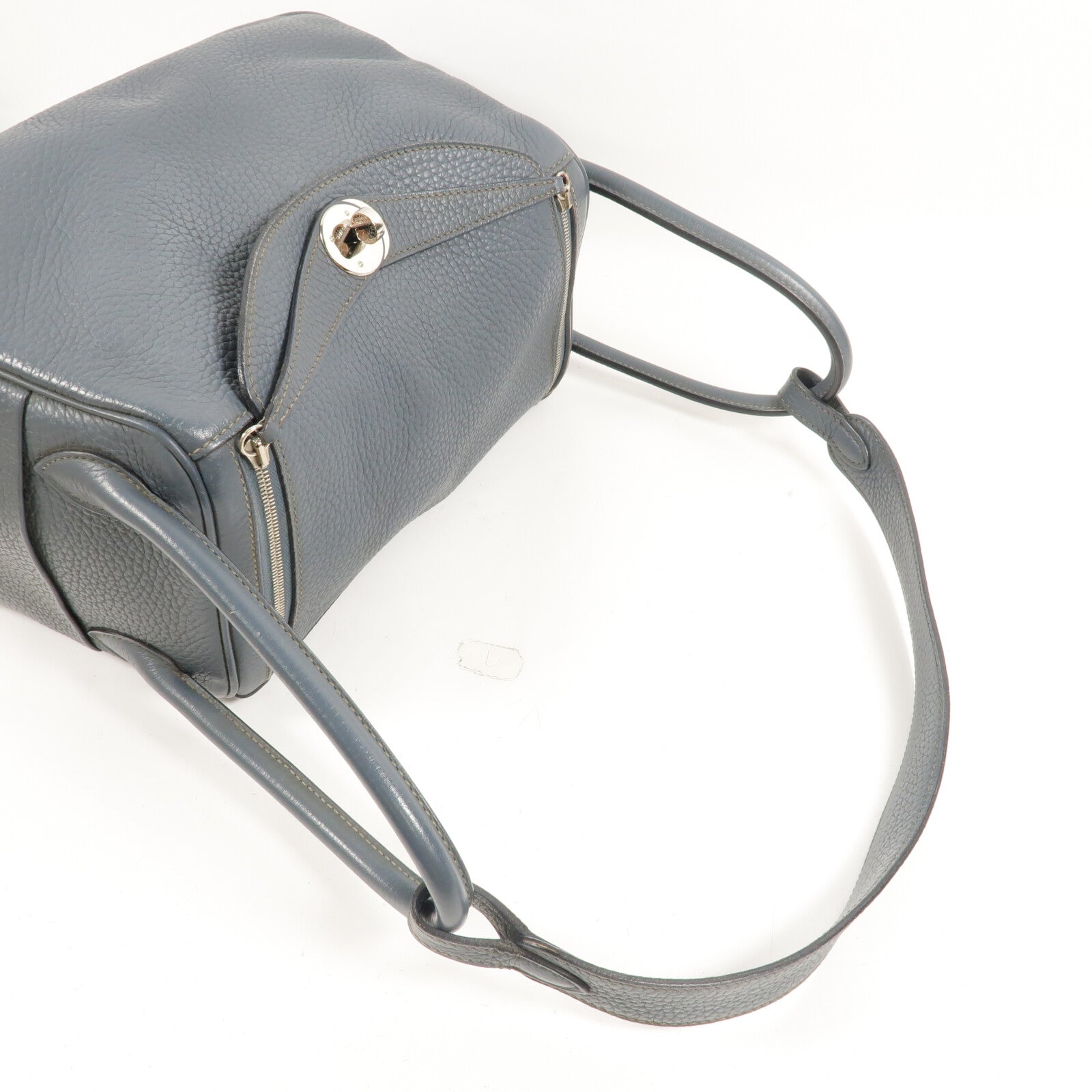 HERMES Clemence皮革Lindy 26手挽肩背兩用袋Bleu Orage