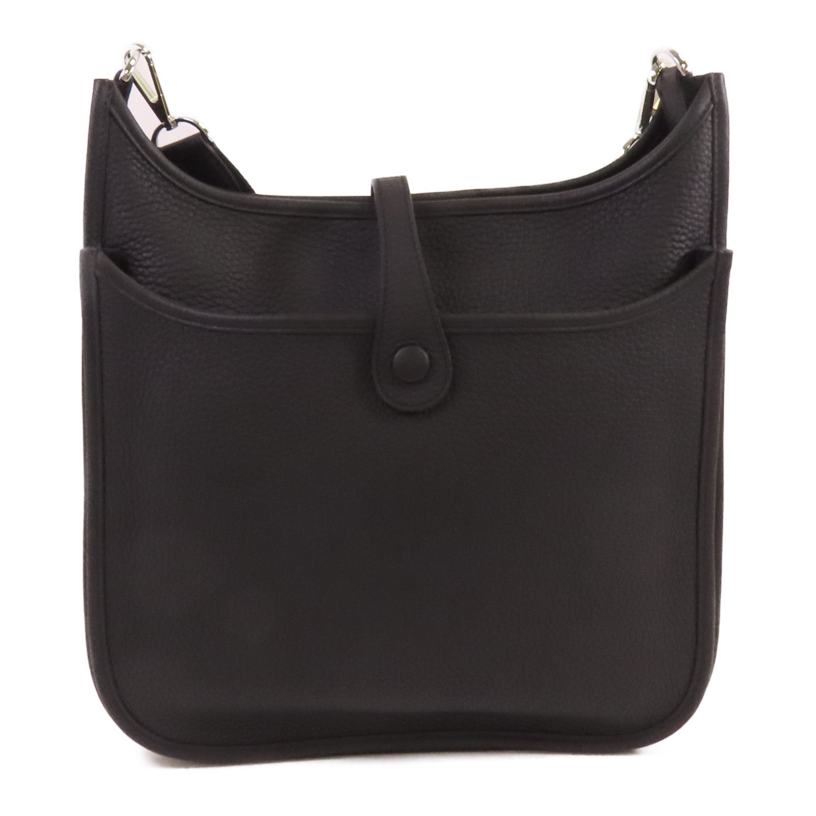 HERMES Clemence皮革Evelyne PM銀扣肩背袋