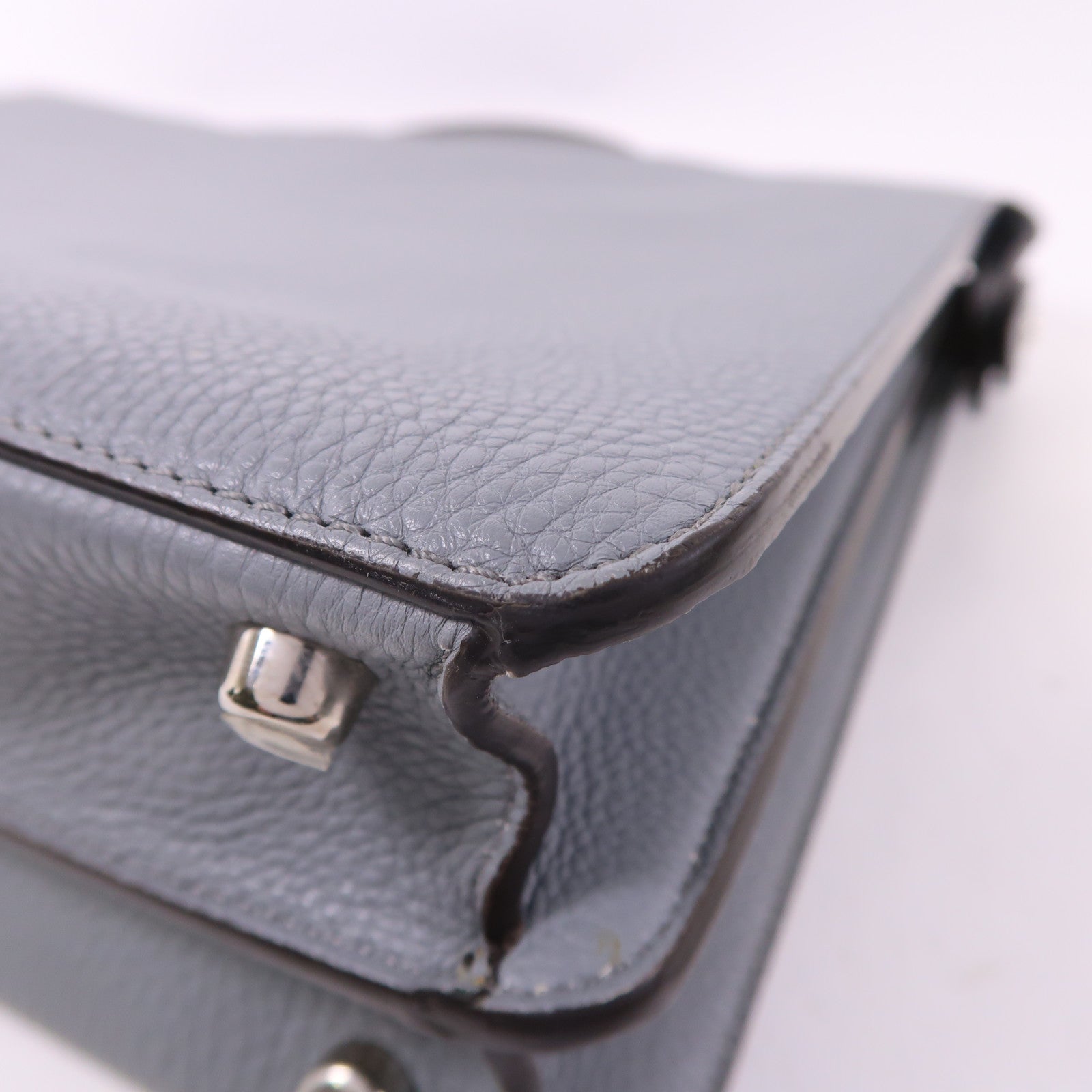 FENDI 牛皮皮革Peekaboo I See U Medium銀扣手挽肩背兩用袋