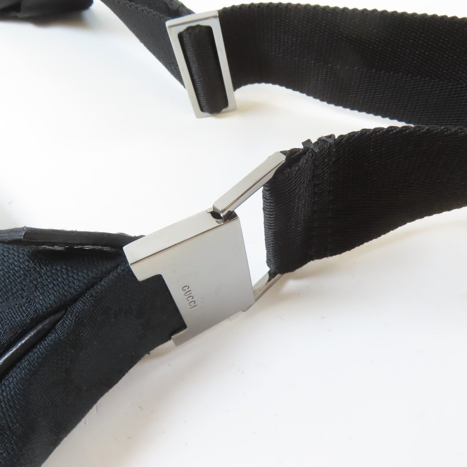 GUCCI 帆布Shoulder Bag銀扣肩背袋深藍色