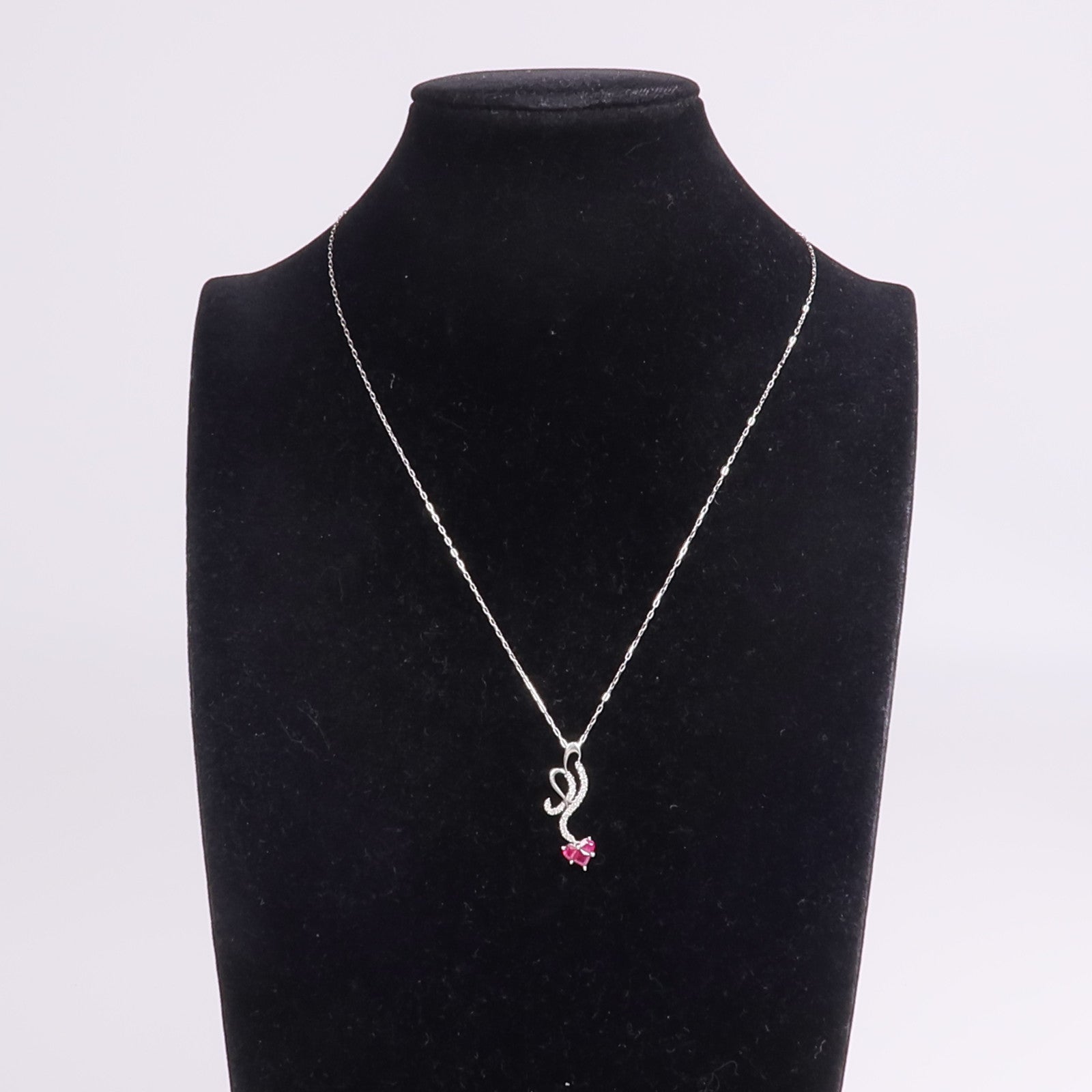 JEWELRY 【激減優惠】18K白金Ruby Diamond Necklace紅寶石/鑽石項鍊