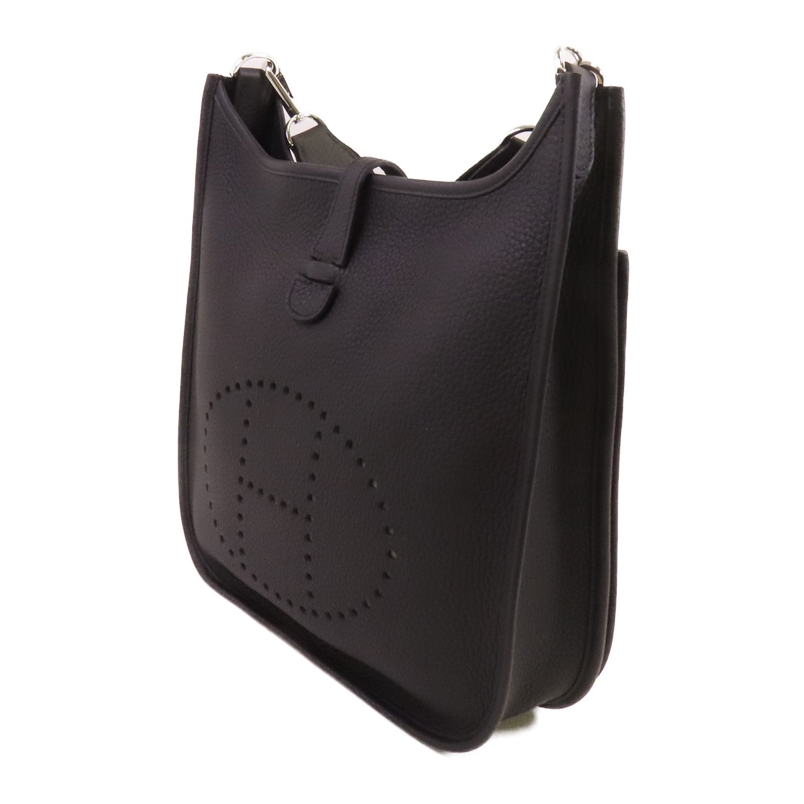 HERMES Clemence皮革Evelyne PM銀扣肩背袋