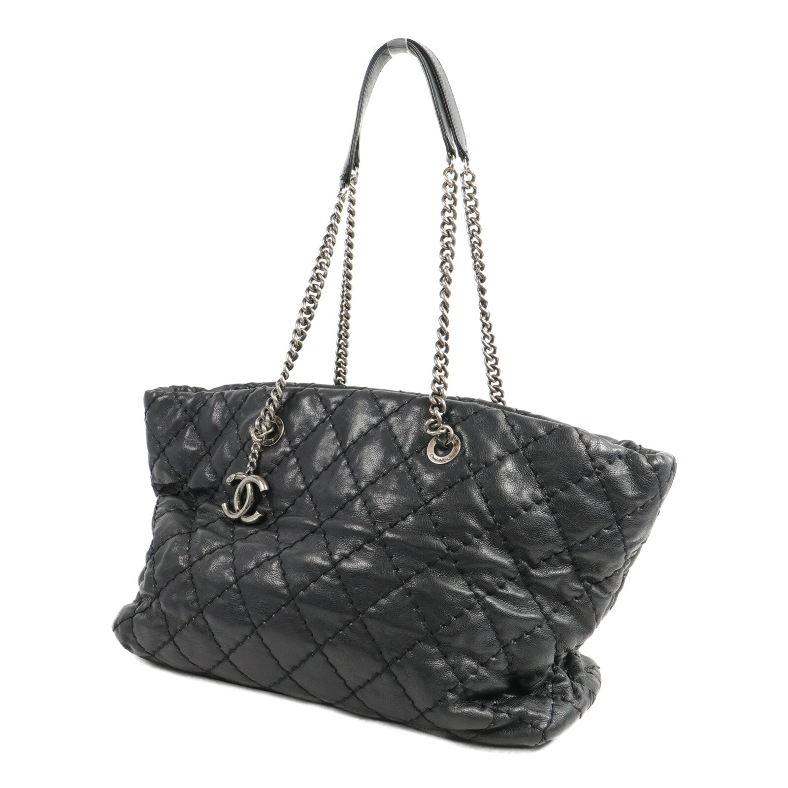 CHANEL 牛皮皮革Tote Bag鏈帶肩背袋
