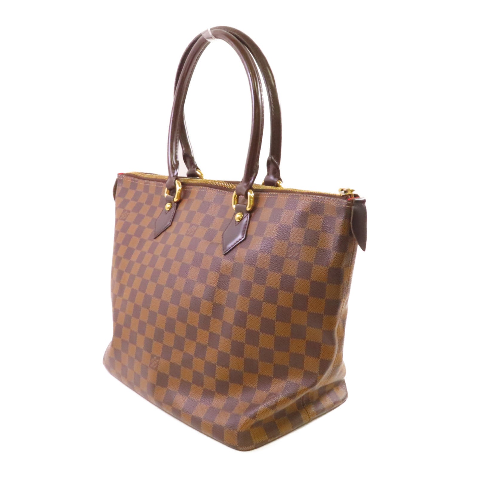 LOUIS VUITTON 【激減優惠】Damier Ebene Saleya PM Shoulder Bag金扣肩背袋啡色