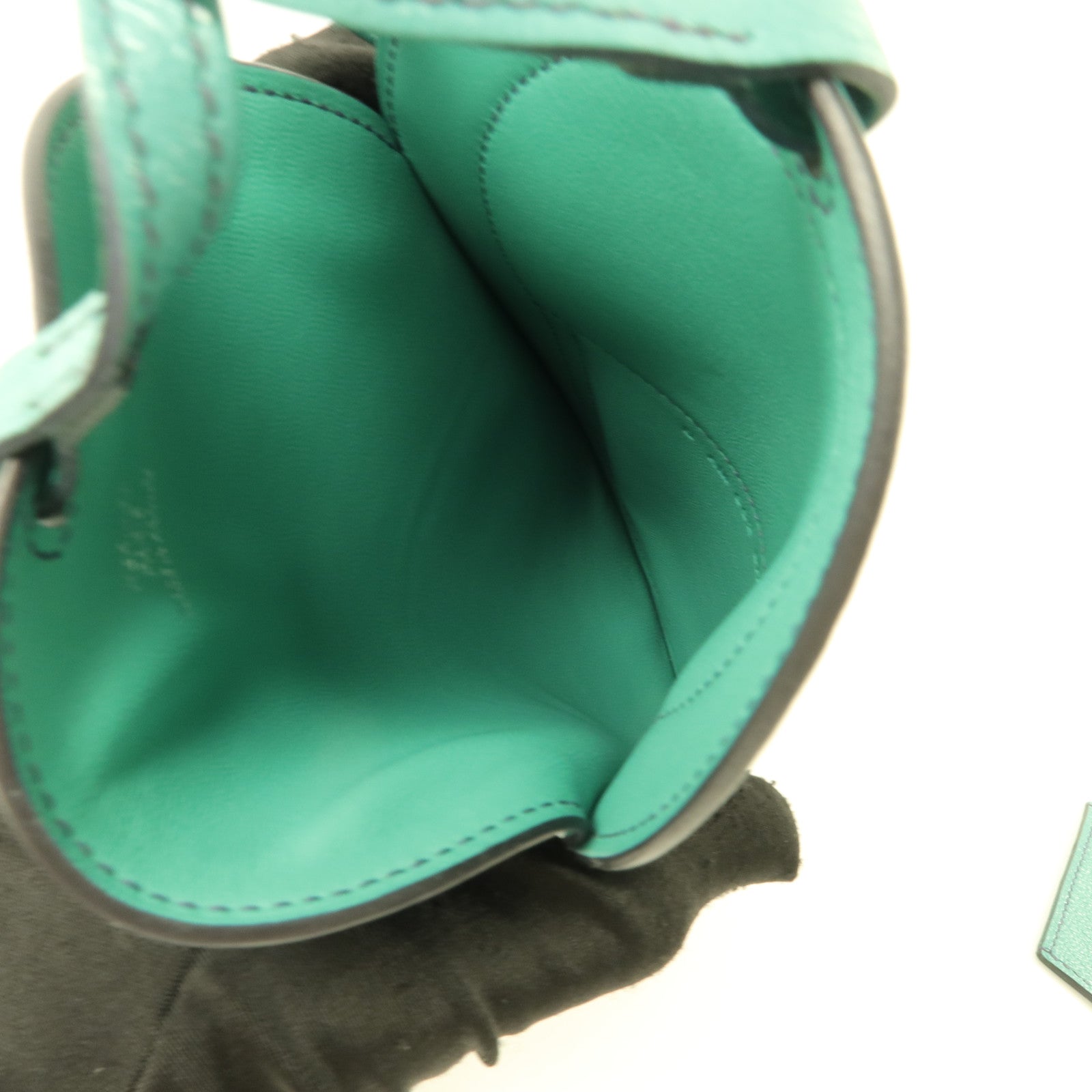 HERMES Chevre皮革In The Loop To Go GM電話肩背袋Vert Verone