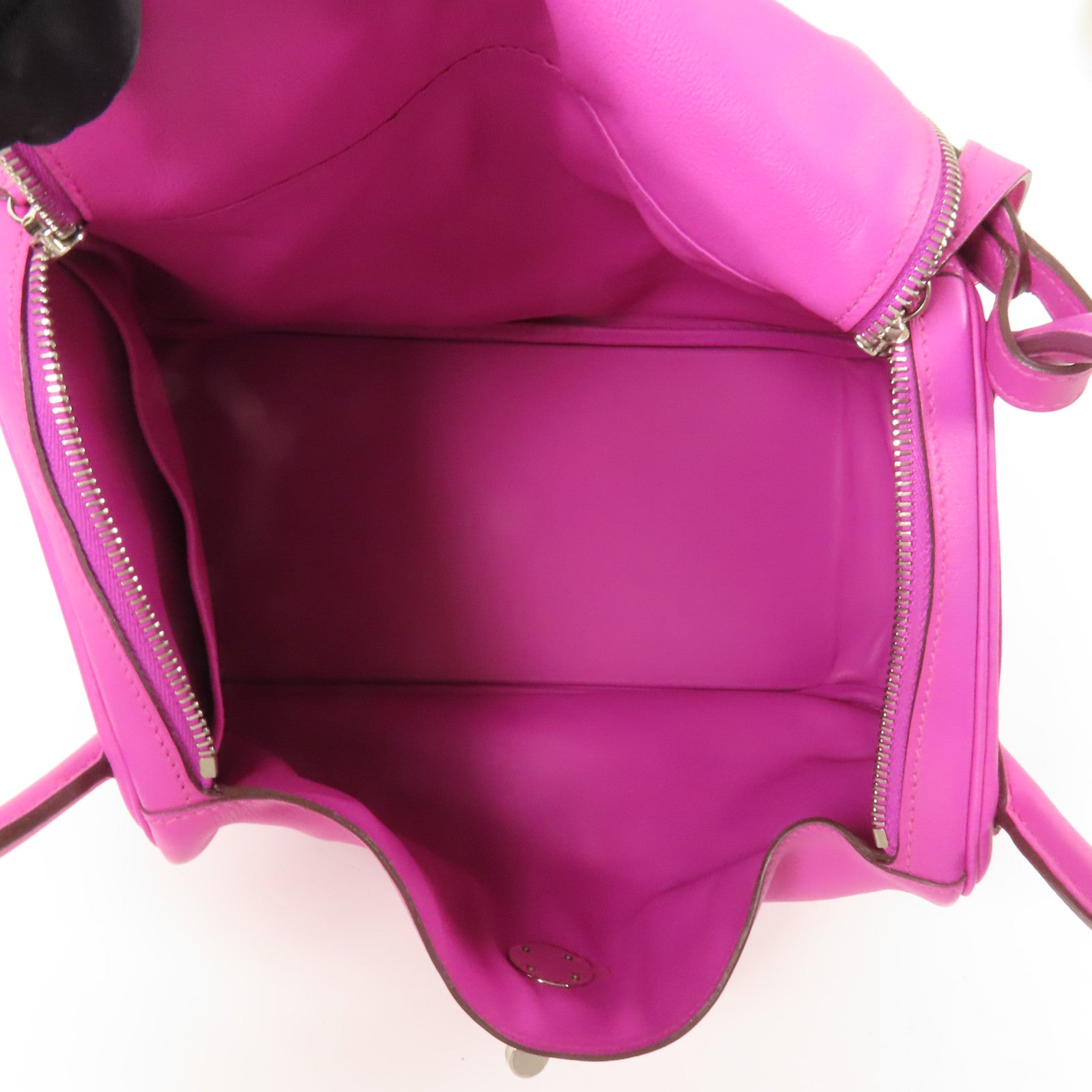 HERMES Swift/Epsom皮革Lindy 30銀扣手挽肩背兩用袋Magnolia