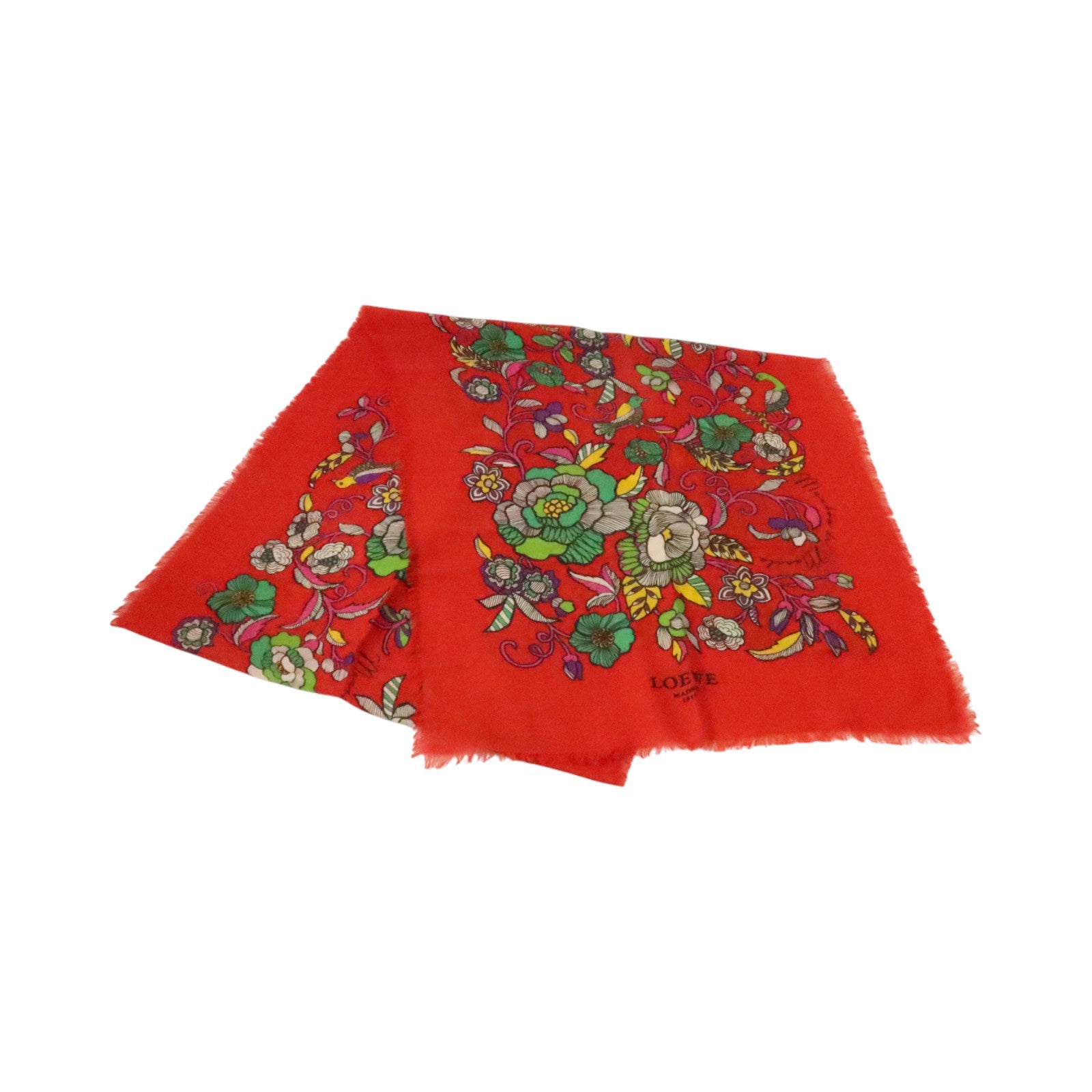 LOEWE 羊絨/絲質/羊毛Scarf 45X190cm絲巾