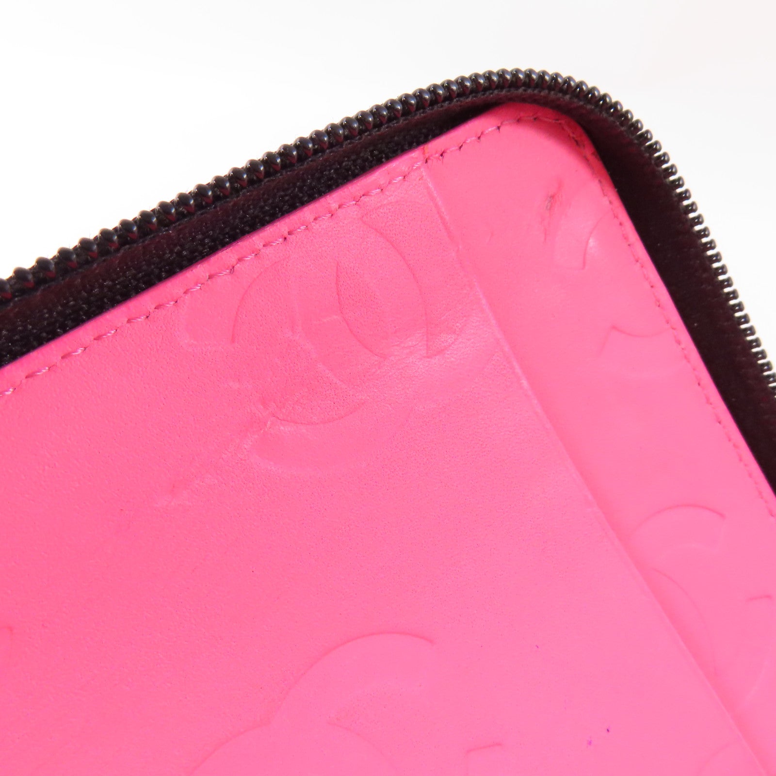 CHANEL 【激減優惠】牛皮皮革Cambon Zipper Wallet銀扣長錢包