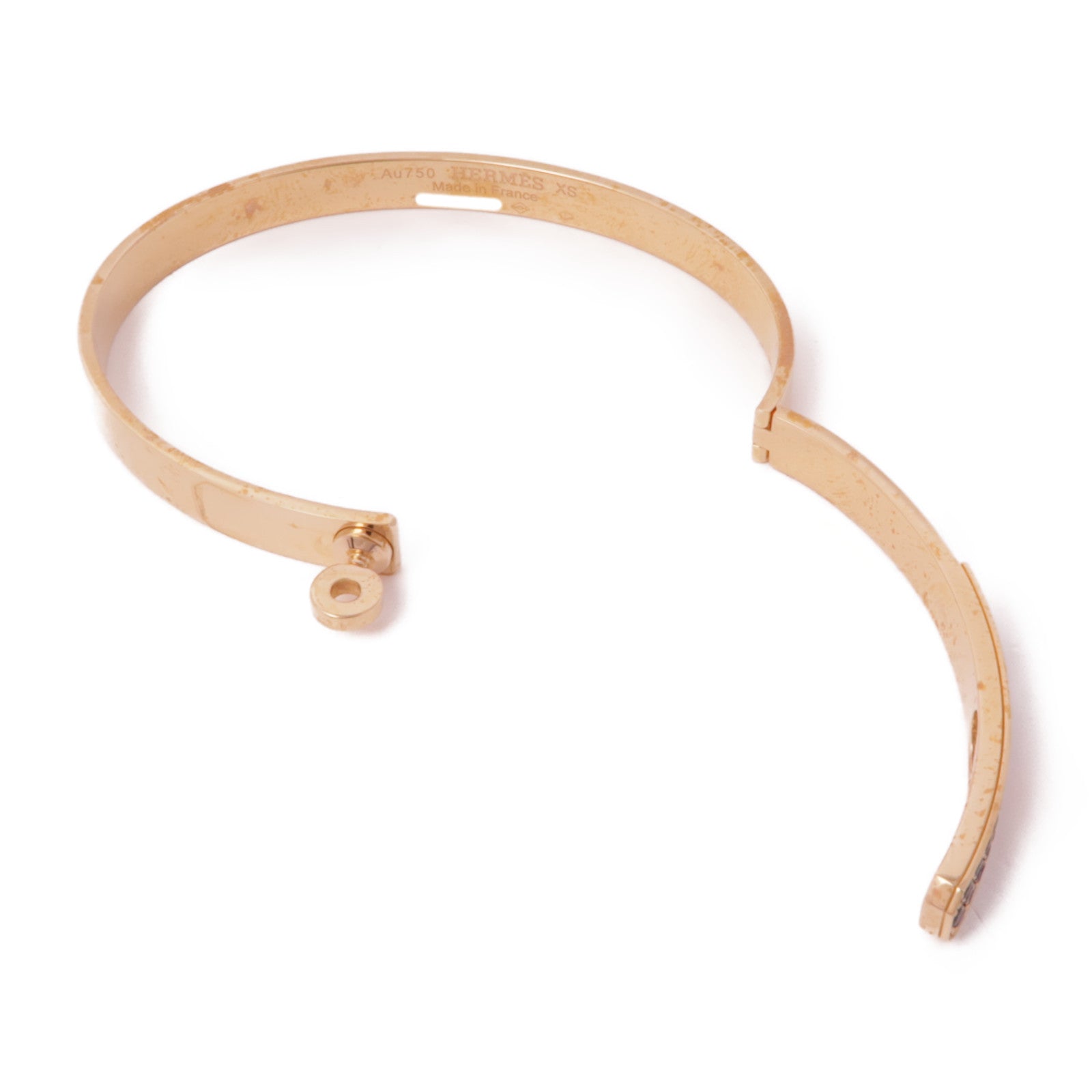 HERMES 【激減優惠】18K玫瑰金Kelly Bracelet手鐲#XS