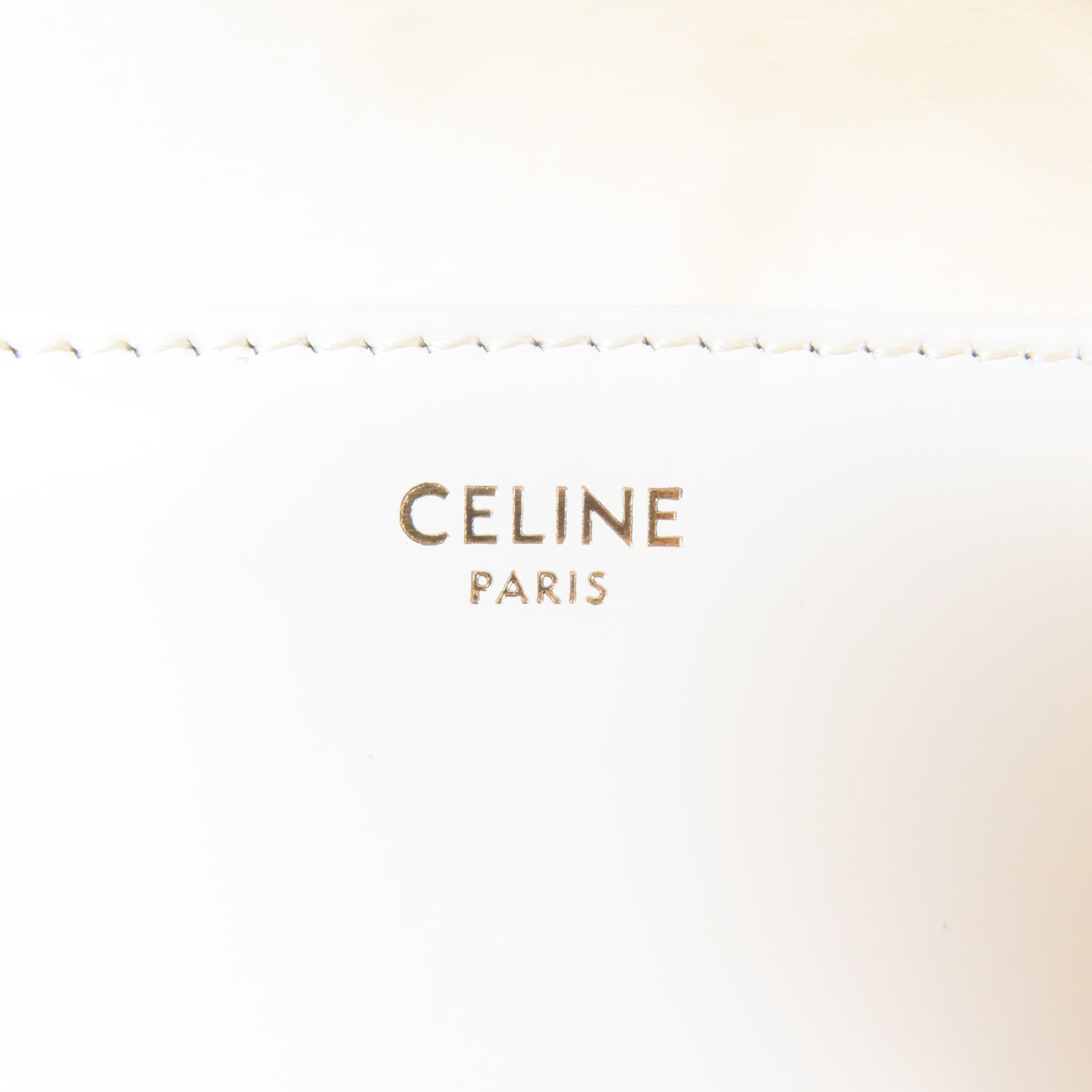 CELINE 牛皮皮革Triomphe Shoulder Bag金扣肩背袋白色
