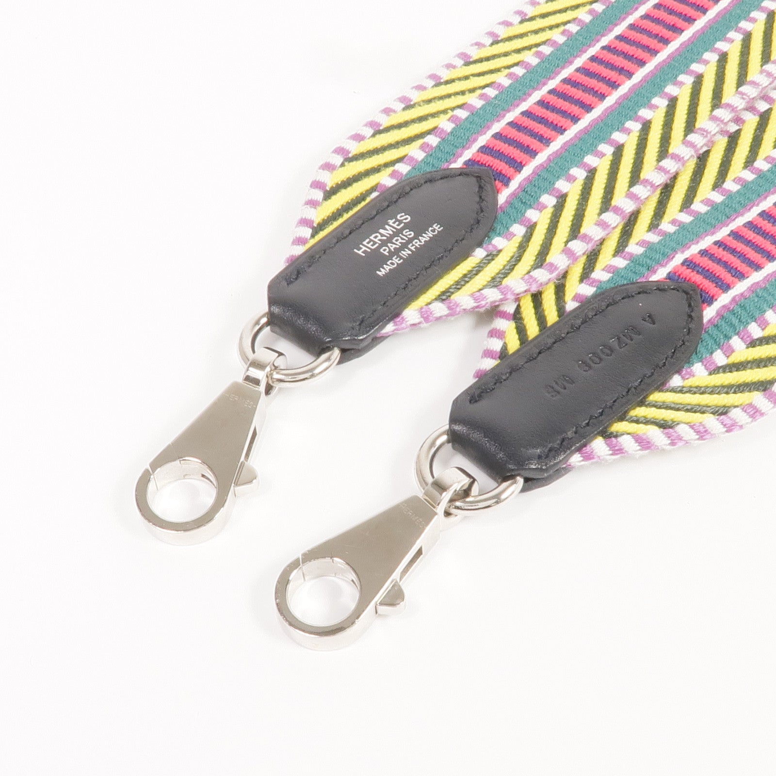 HERMES 帆布Hermes Shoulder Strap銀扣掛飾