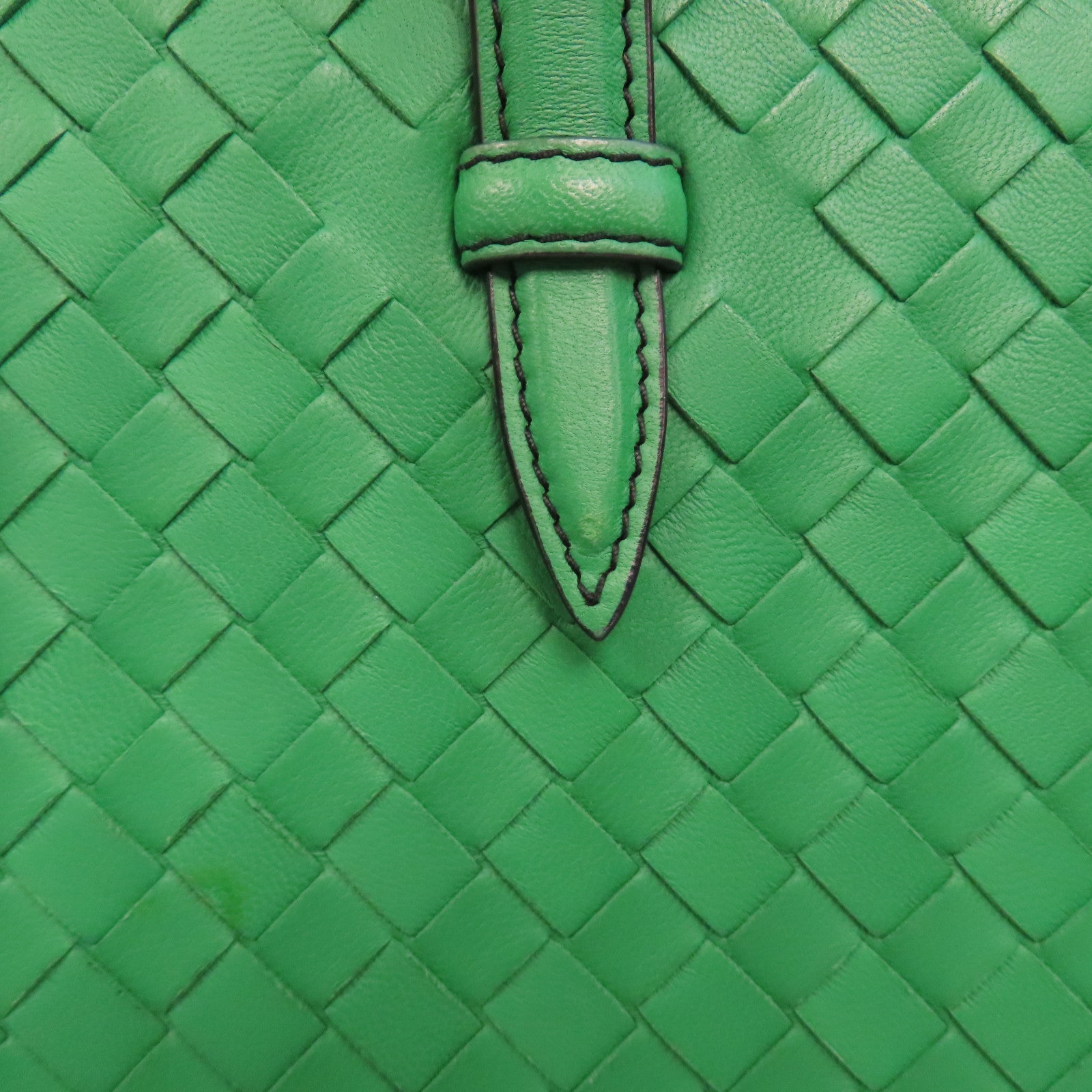 BOTTEGA VENETA 【激減優惠】織紋羊皮皮革Shoulder Bag肩背袋綠色