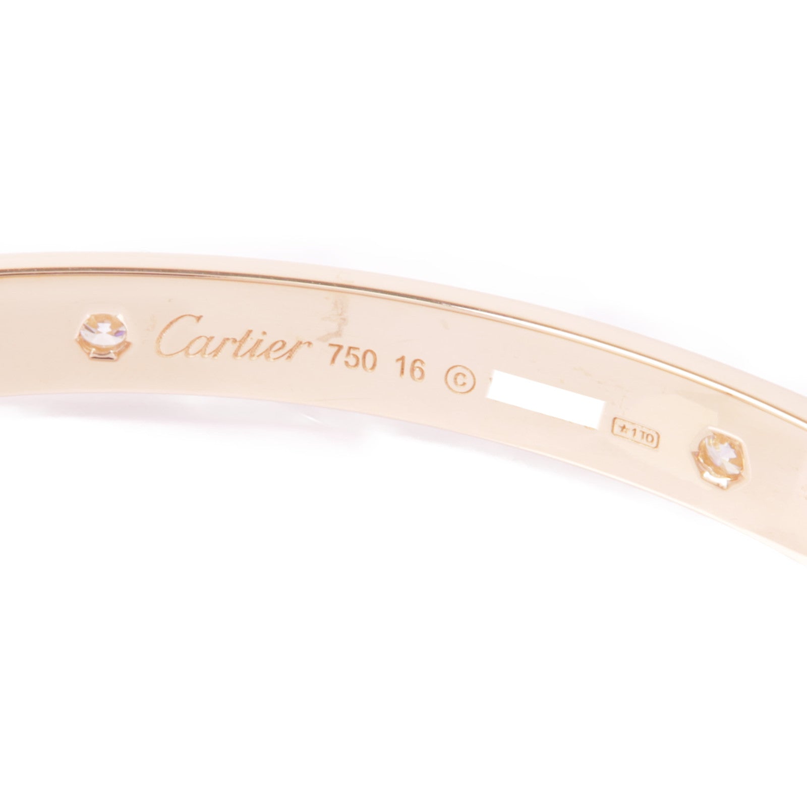 CARTIER 18K玫瑰金Love Bracelet 4P Diamond鑽石手鐲Cartier#16
