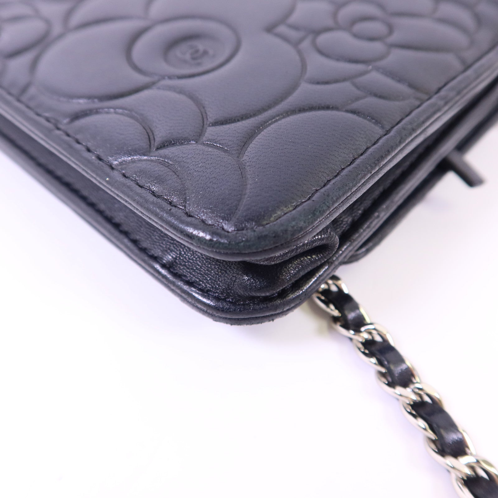 CHANEL 羊皮皮革Wallet On Chain銀扣鏈帶肩背袋
