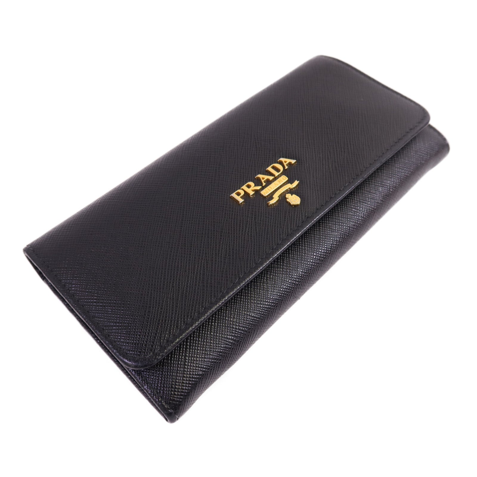 PRADA Saffiano皮革Long Wallet金扣長錢包