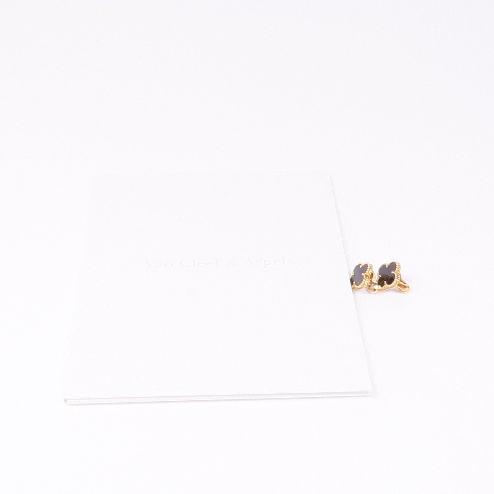 Van Cleef & Arpels 18K黃金Vintage Alhambra Earrings縞瑪瑙耳環